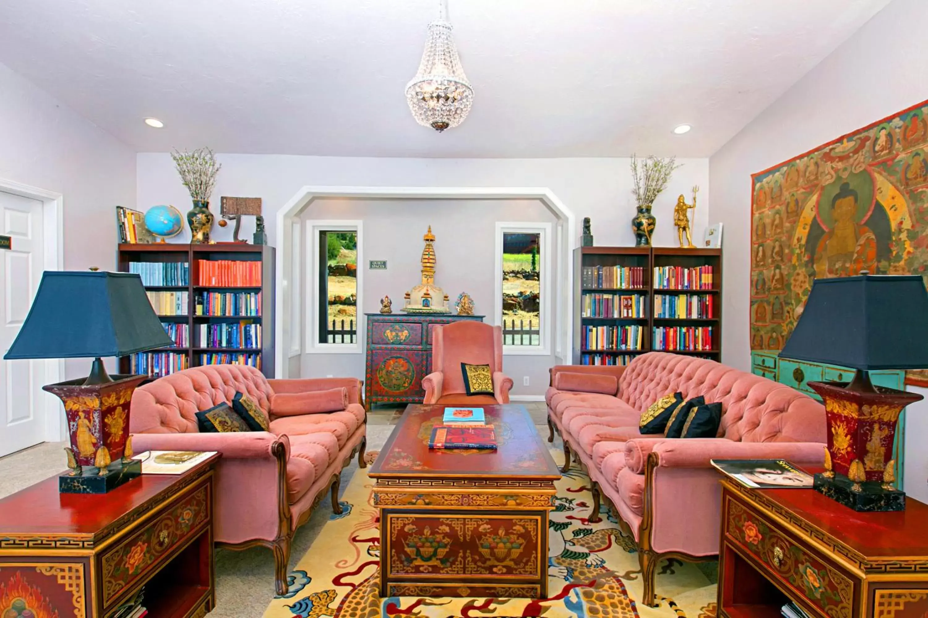 Library, Seating Area in Quiet Mind Mountain Lodge, Retreat & Spa