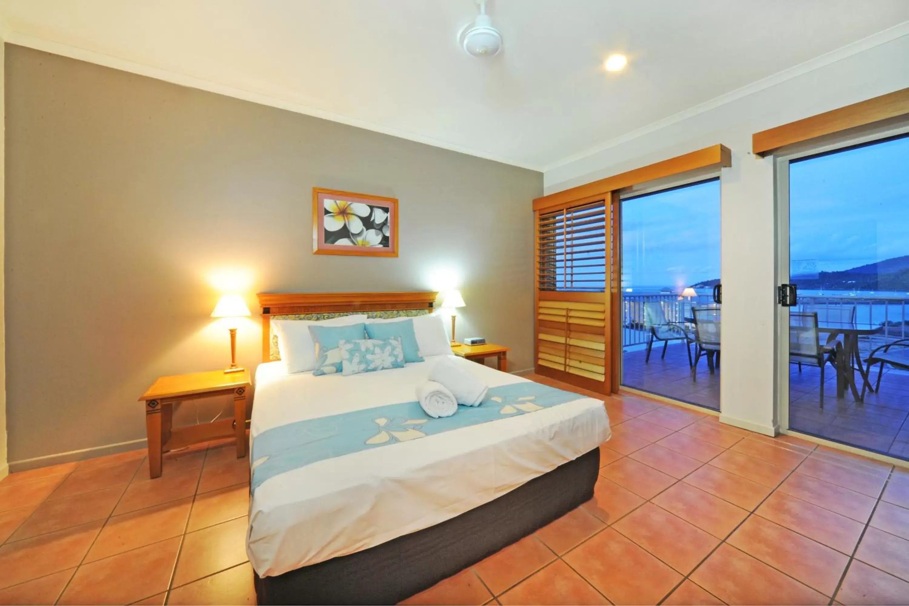 Bed in at Boathaven Bay Holiday Apartments