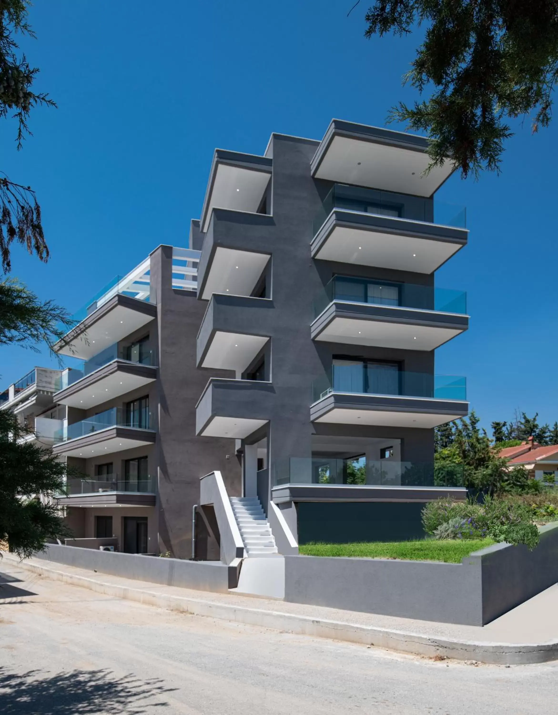 Property Building in Light Blue Hotel