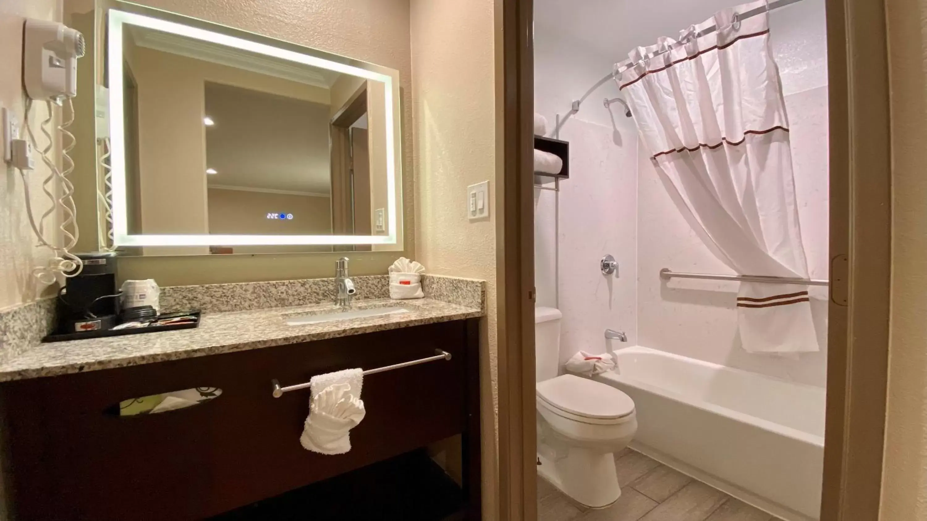 Bathroom in SureStay Hotel by Best Western Santa Cruz