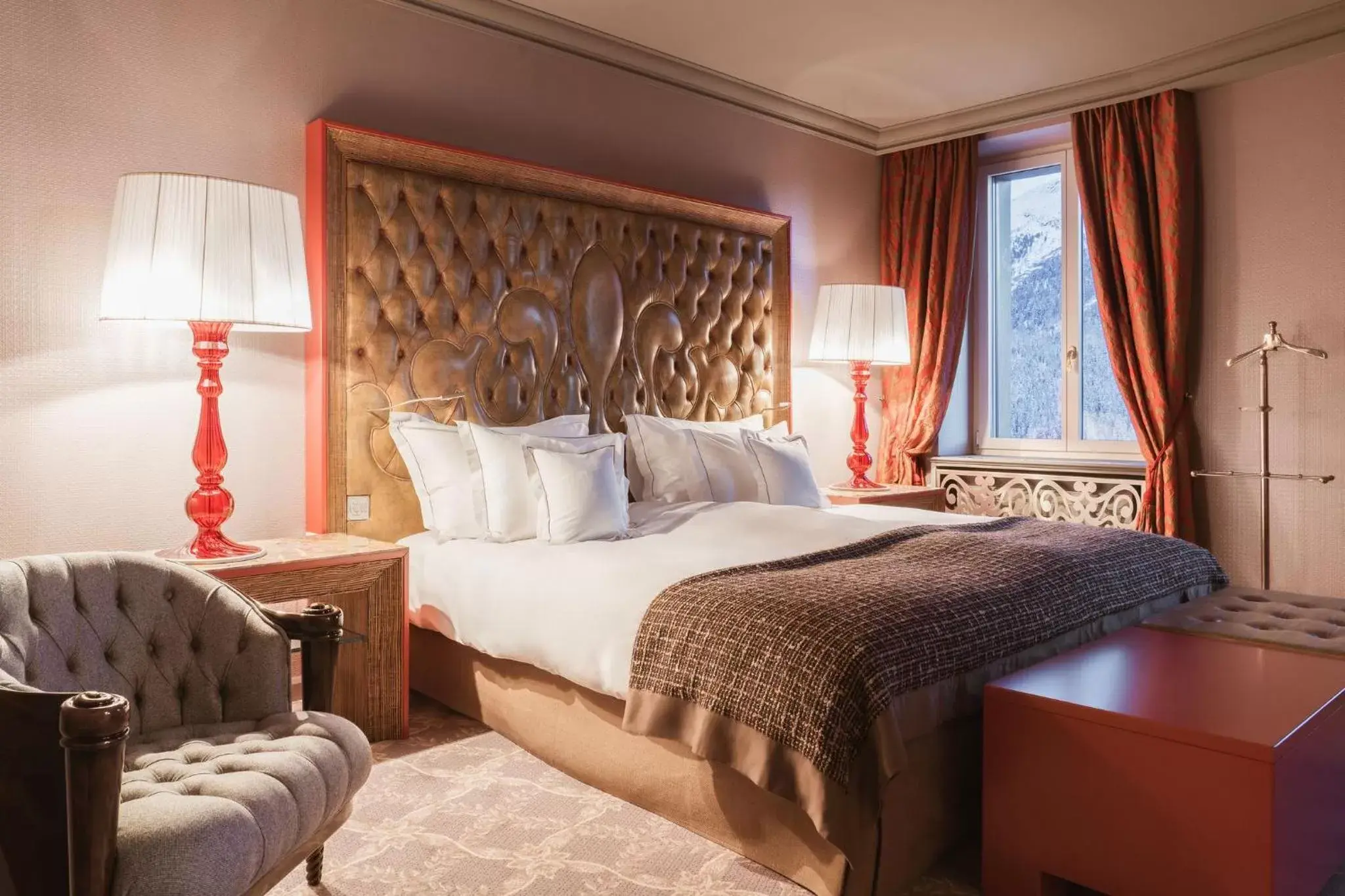 Bedroom, Bed in Carlton Hotel St Moritz - The Leading Hotels of the World