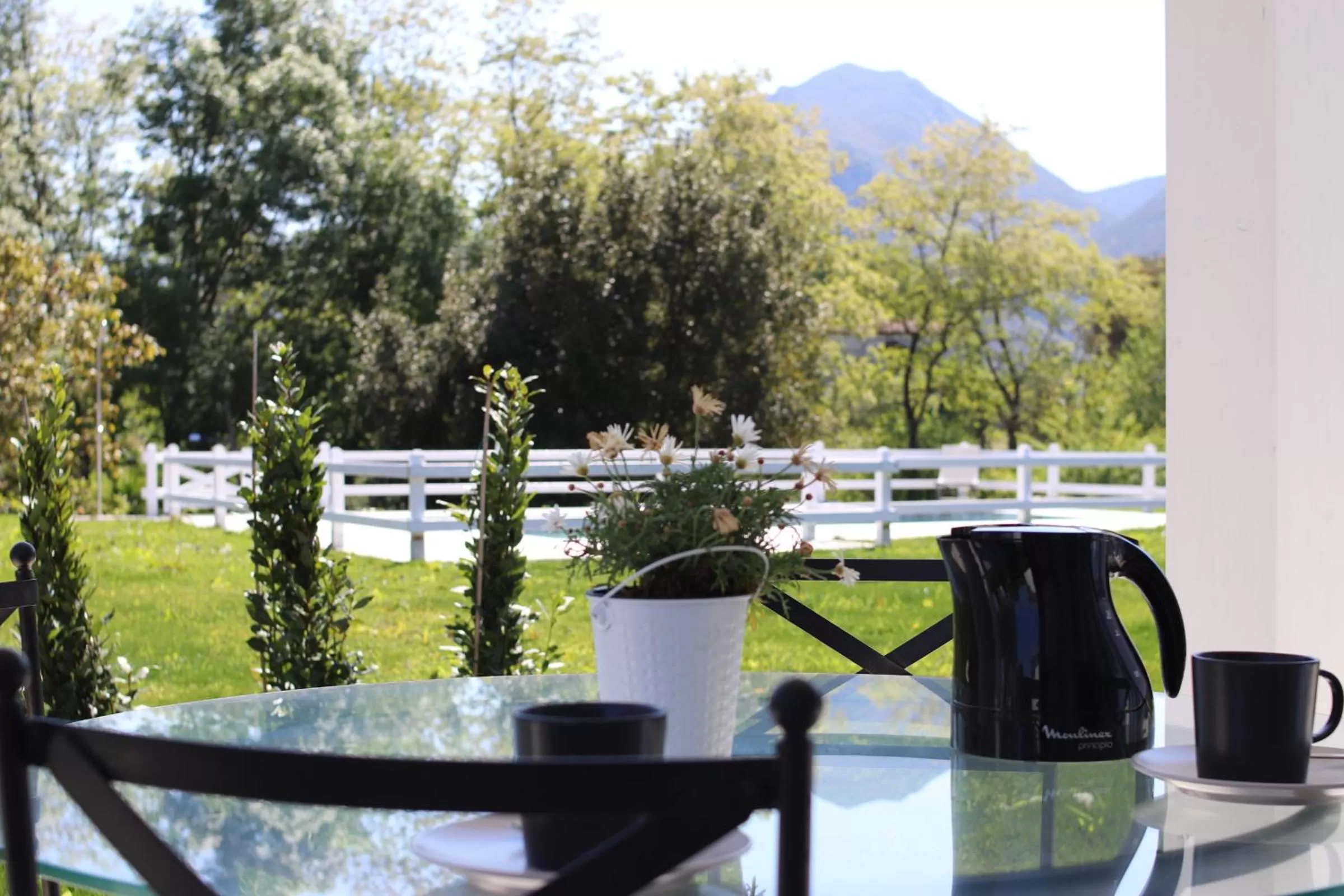 Pool view in El Pueblín de Ribadesella