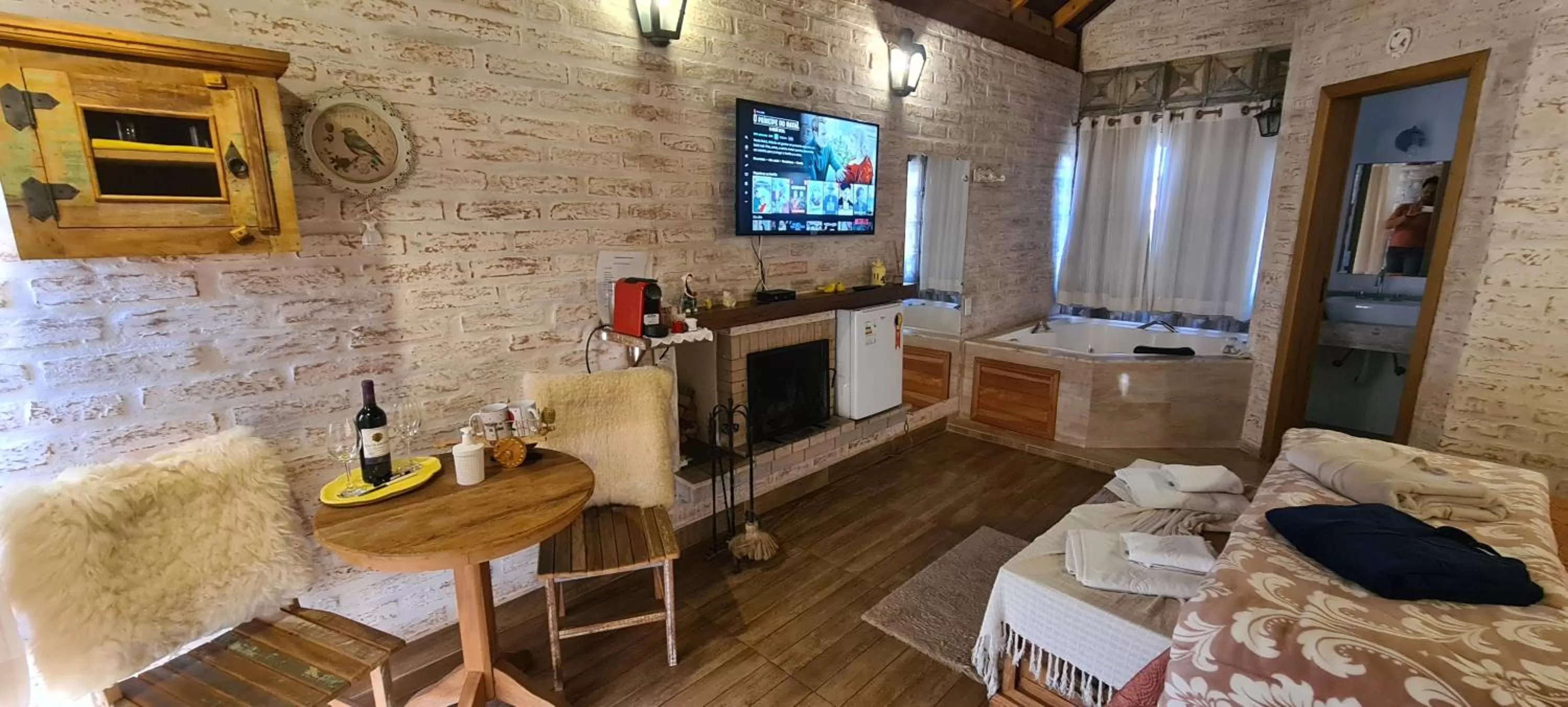 Bed in Pousada Canto do Sabiá