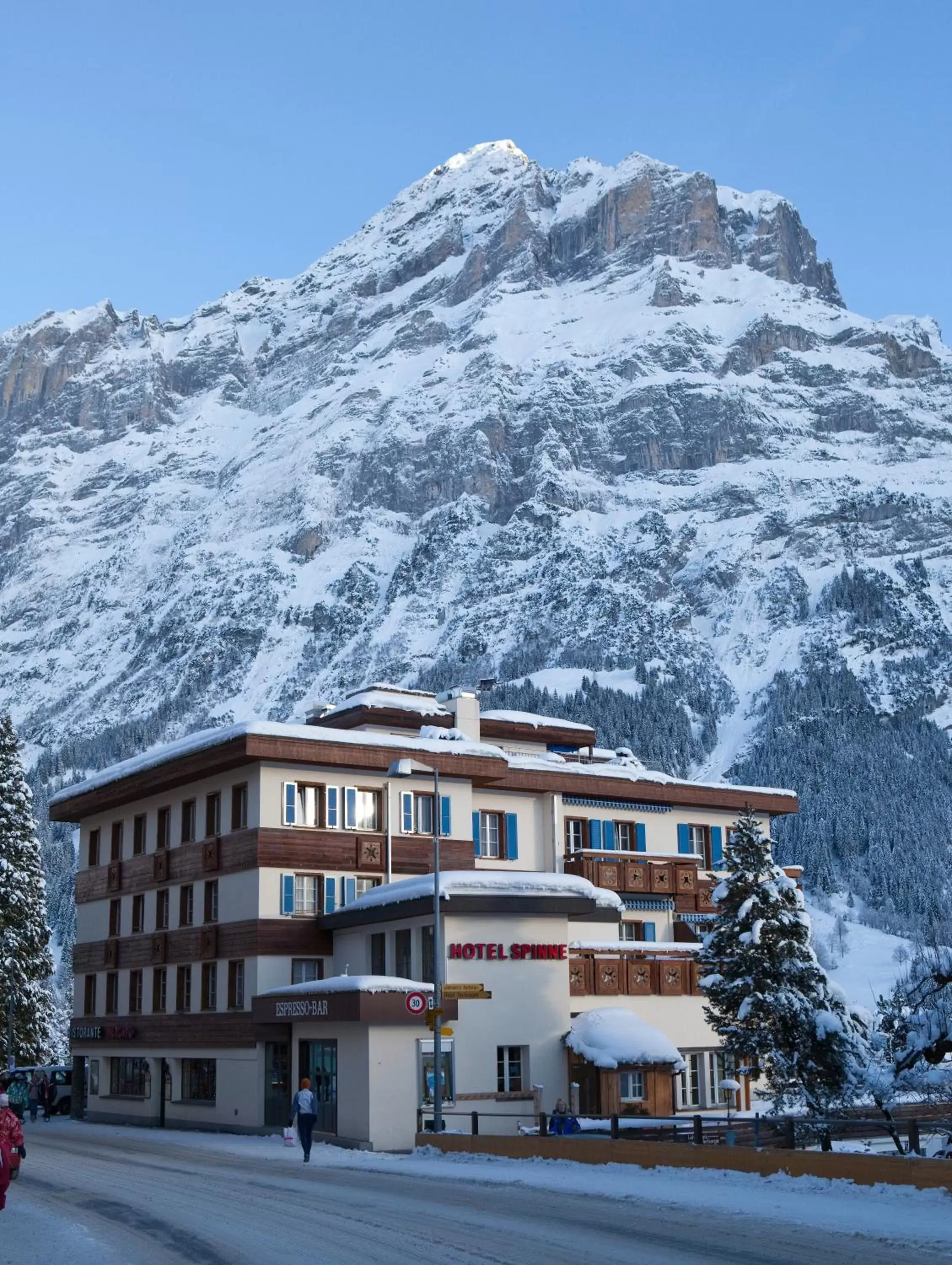 Facade/entrance, Winter in Hotel Spinne Grindelwald