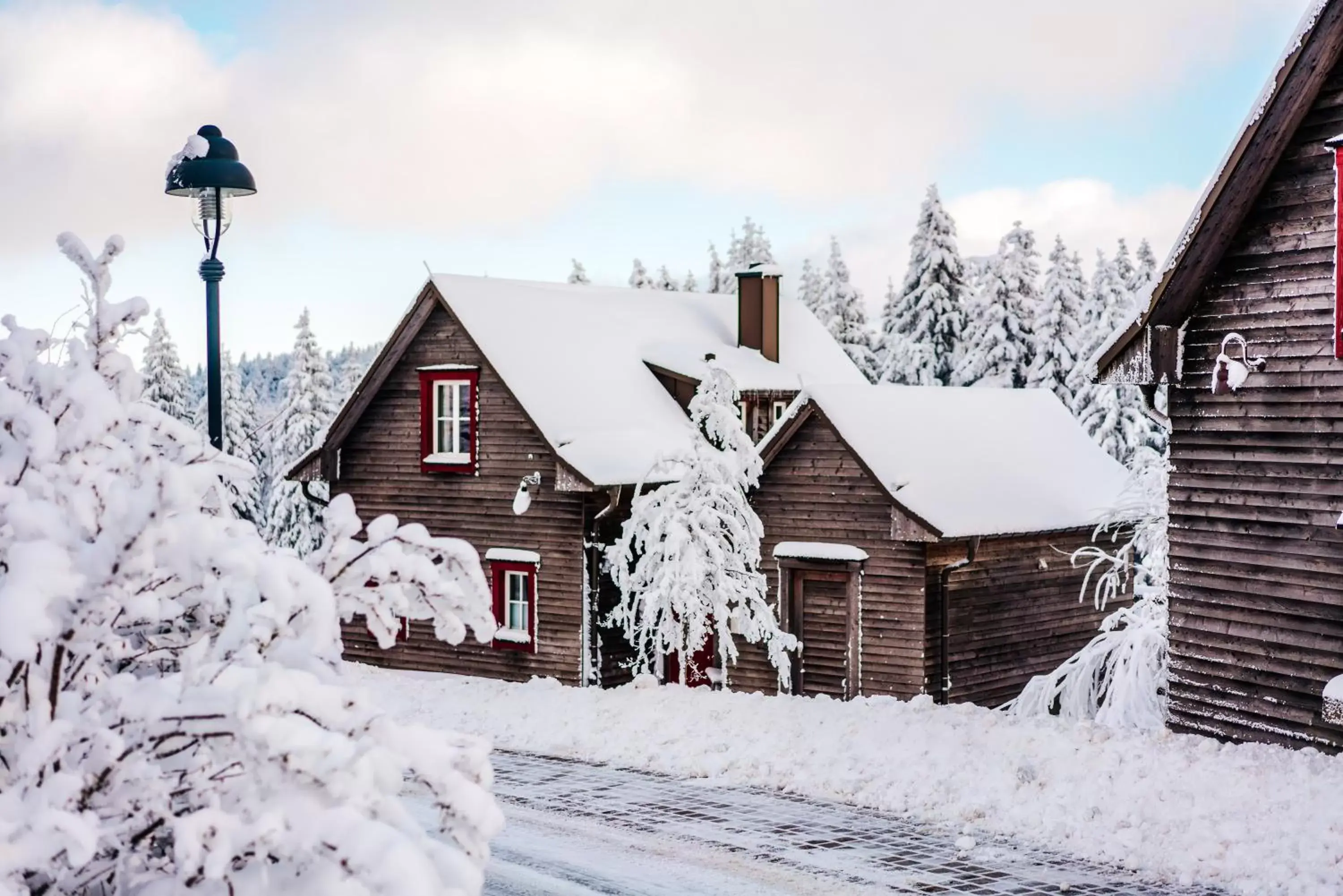 Property building, Winter in Torfhaus Harzresort