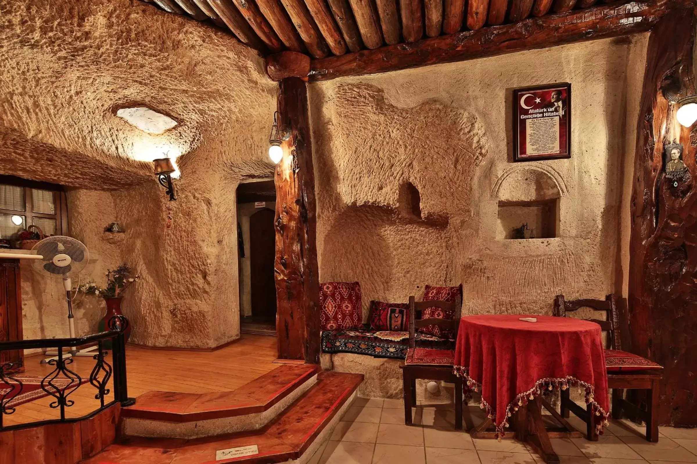 Kitchen or kitchenette, Seating Area in Cappadocia Cave Suites