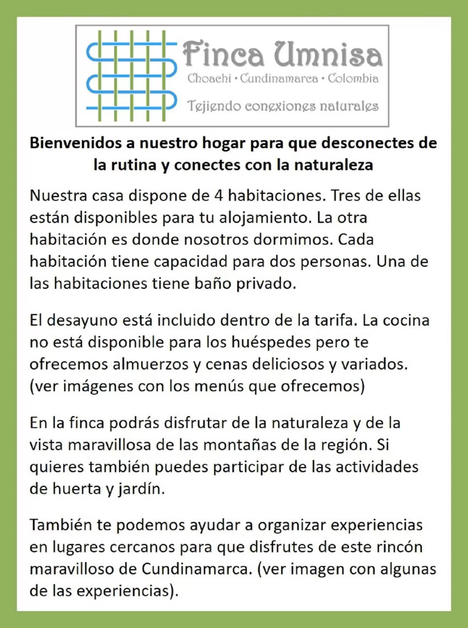 Logo/Certificate/Sign in Finca Umnisa - Choachi