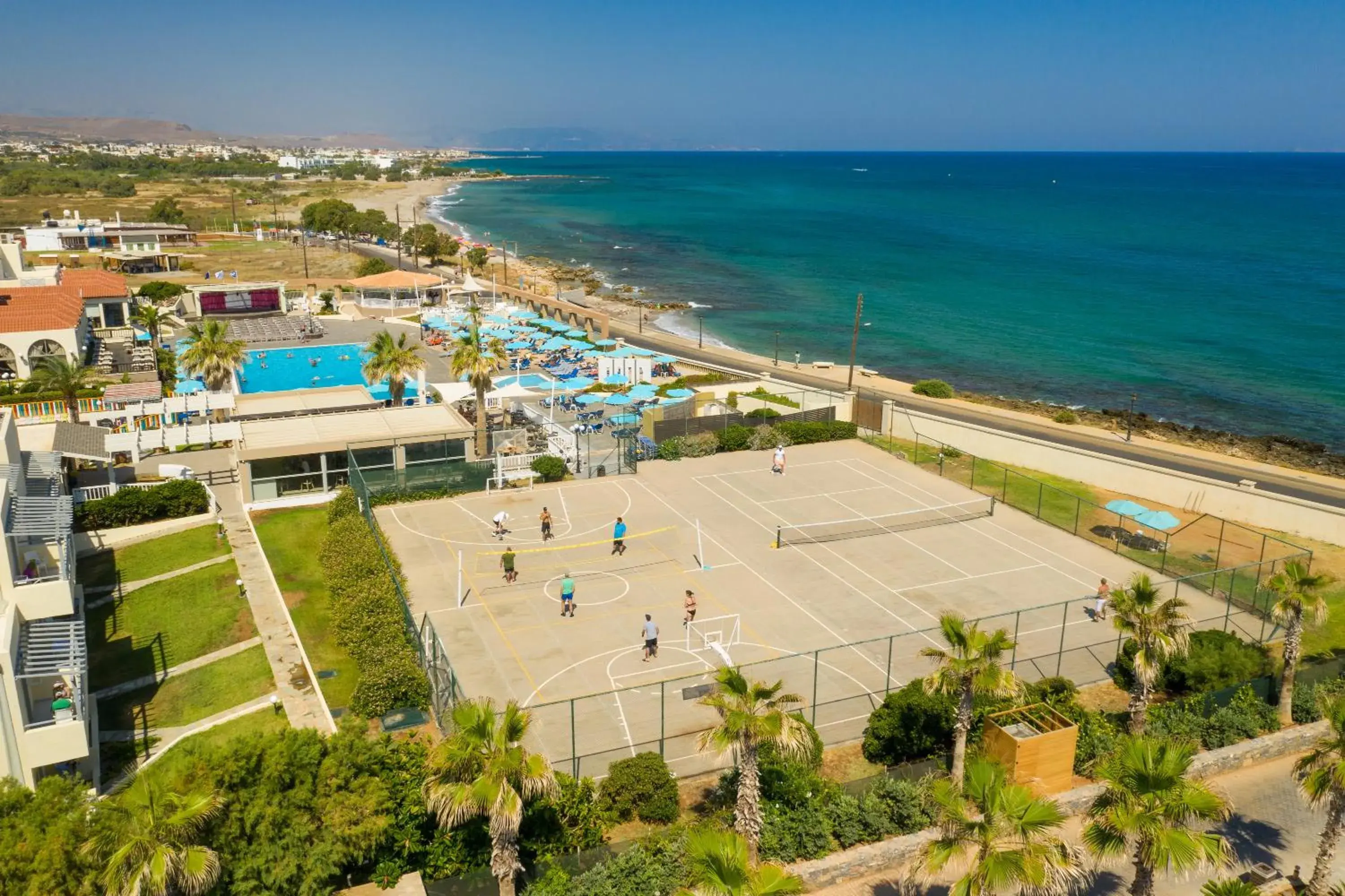 Tennis court, Bird's-eye View in Europa Beach Hotel