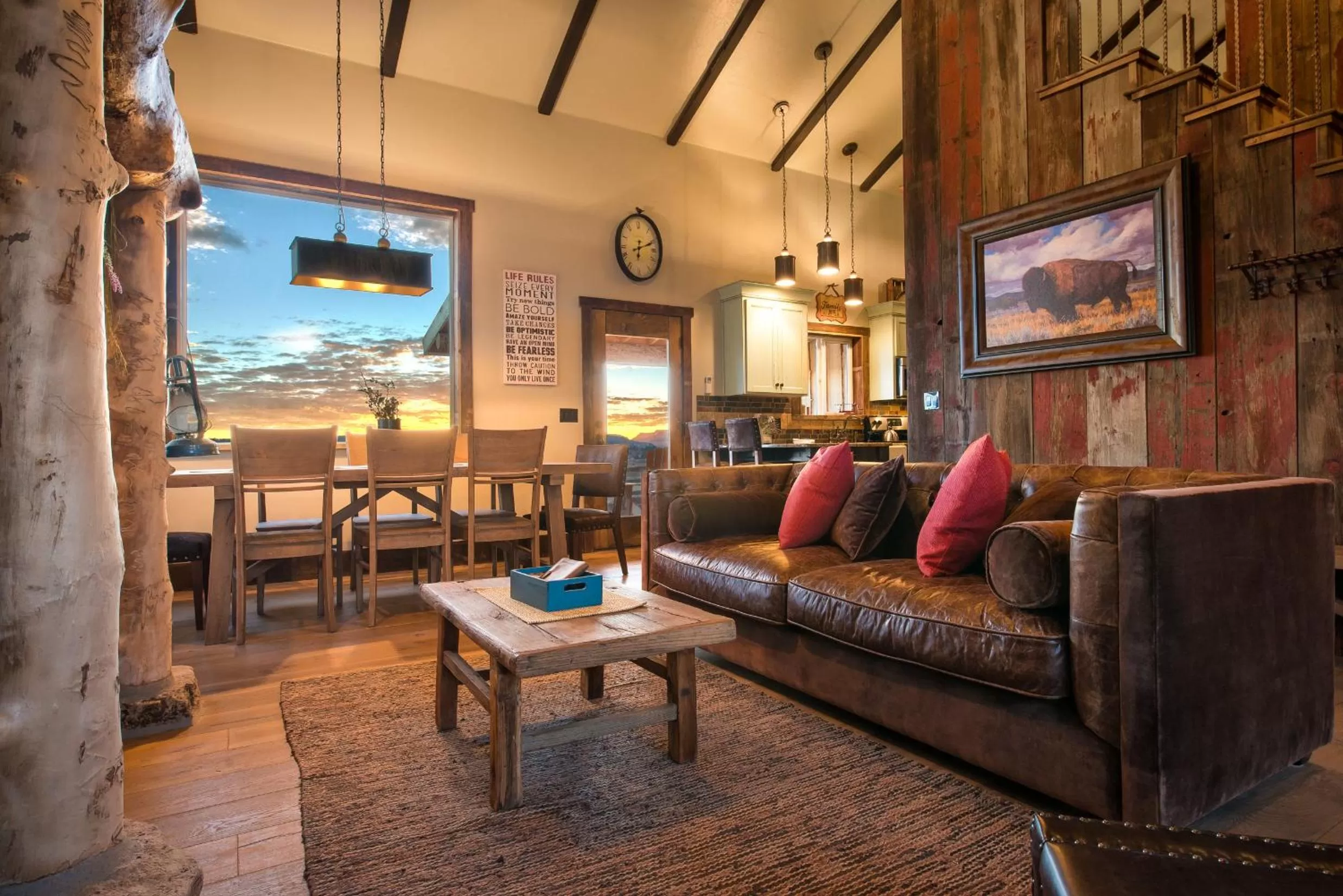 Living room in Zion Mountain Ranch