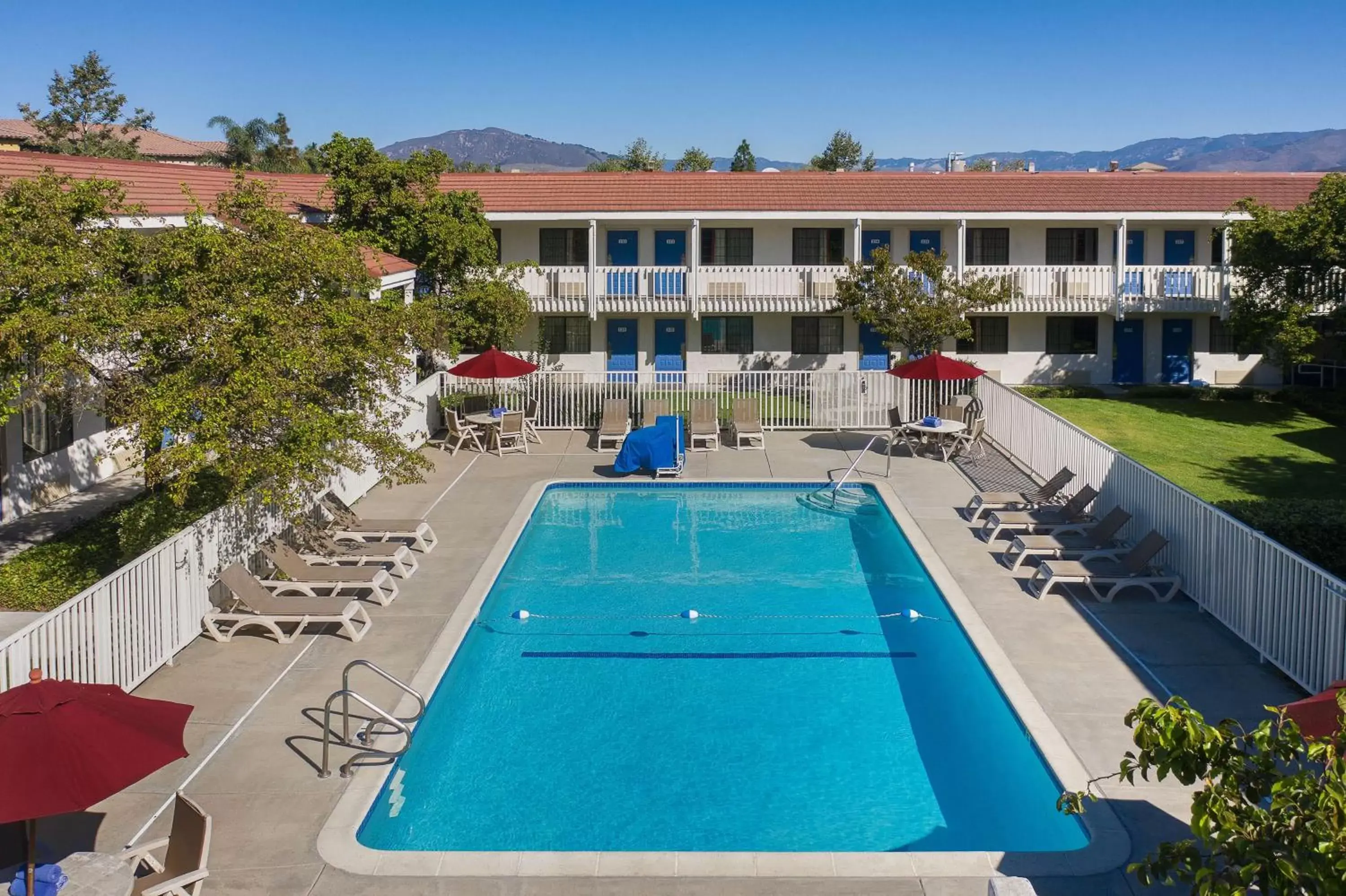 Pool view in Motel 6-San Luis Obispo, CA - South