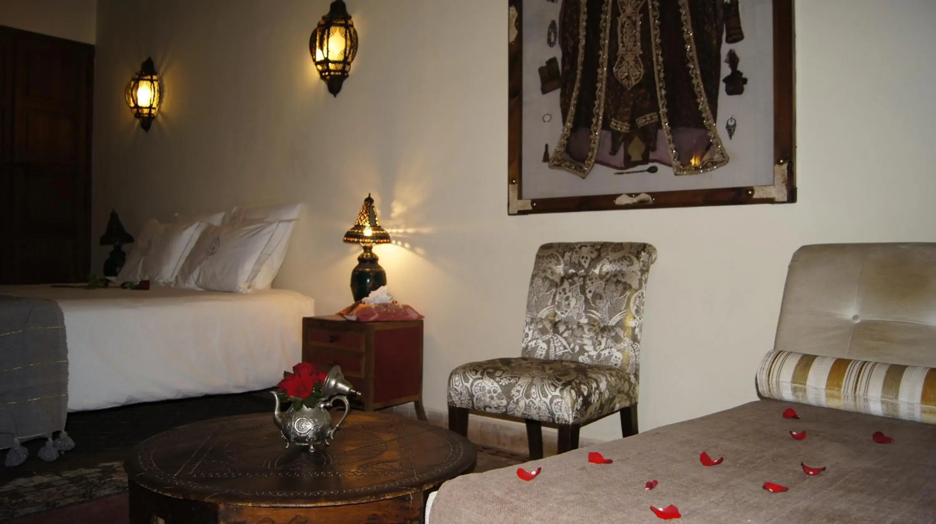 Living room, Seating Area in Riad Les Trois Palmiers El Bacha