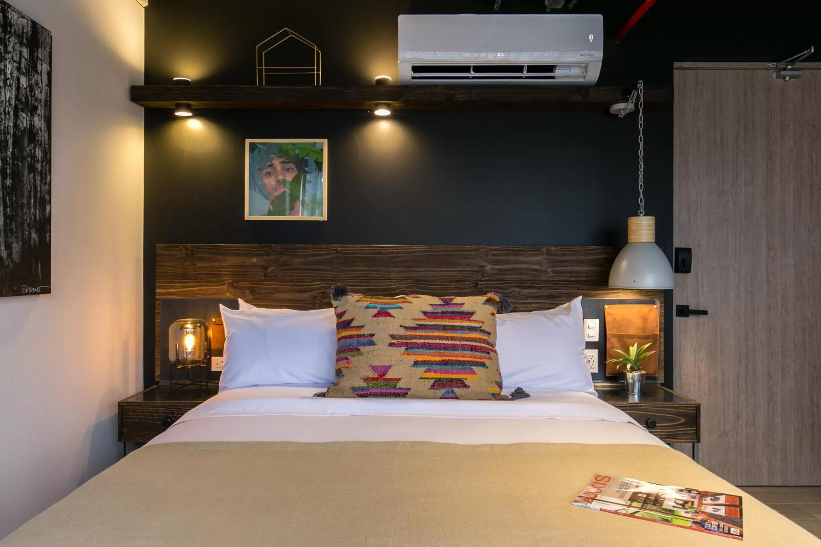 Bed in Factory Lofts Hotel