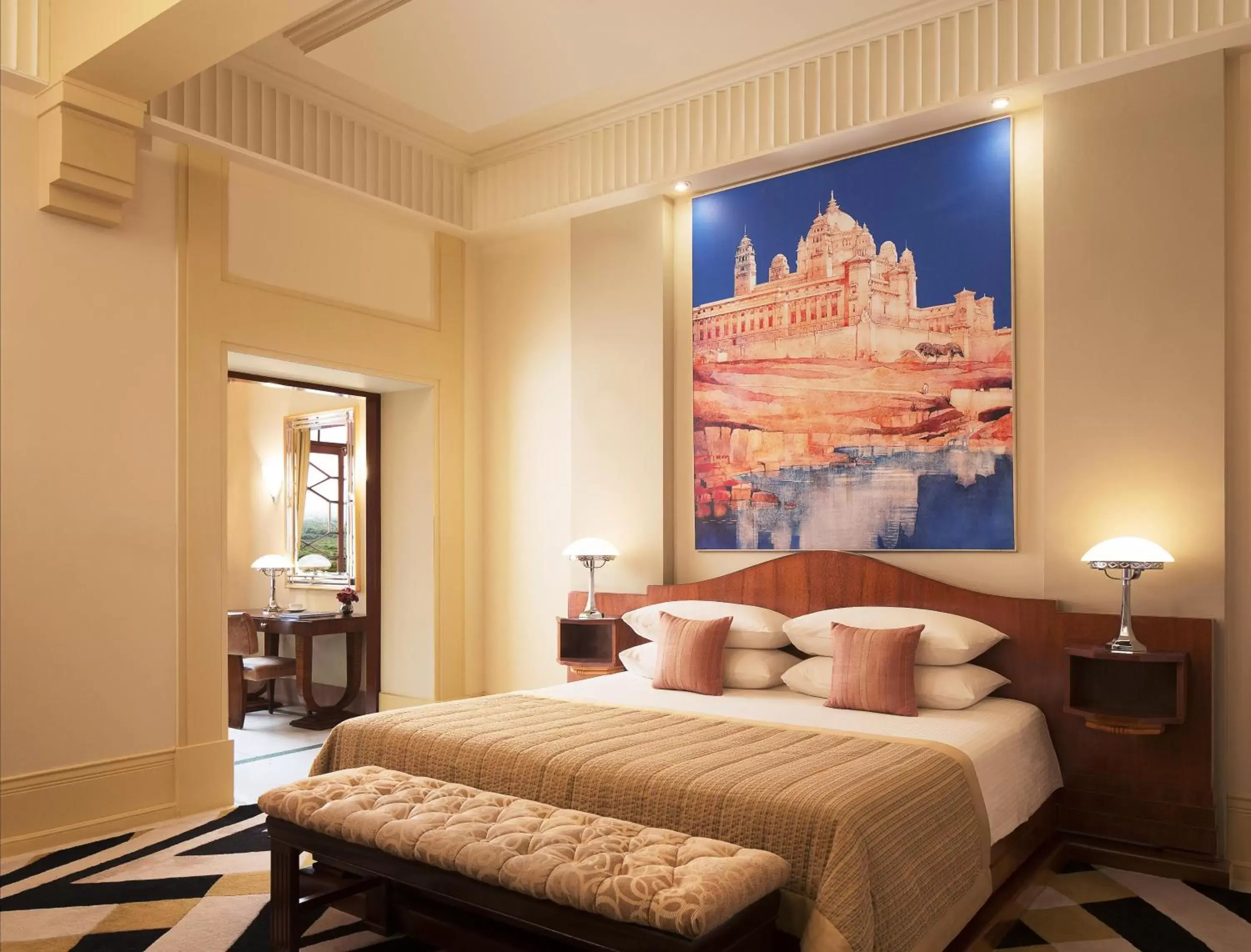 Photo of the whole room, Bed in Umaid Bhawan Palace Jodhpur