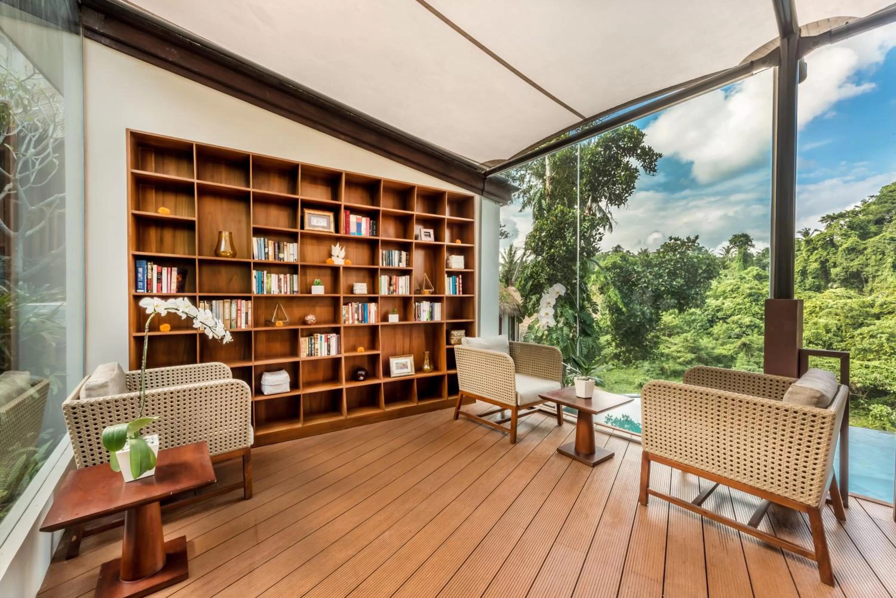 Library in tanadewa Resort Ubud Bali by Cross Collection
