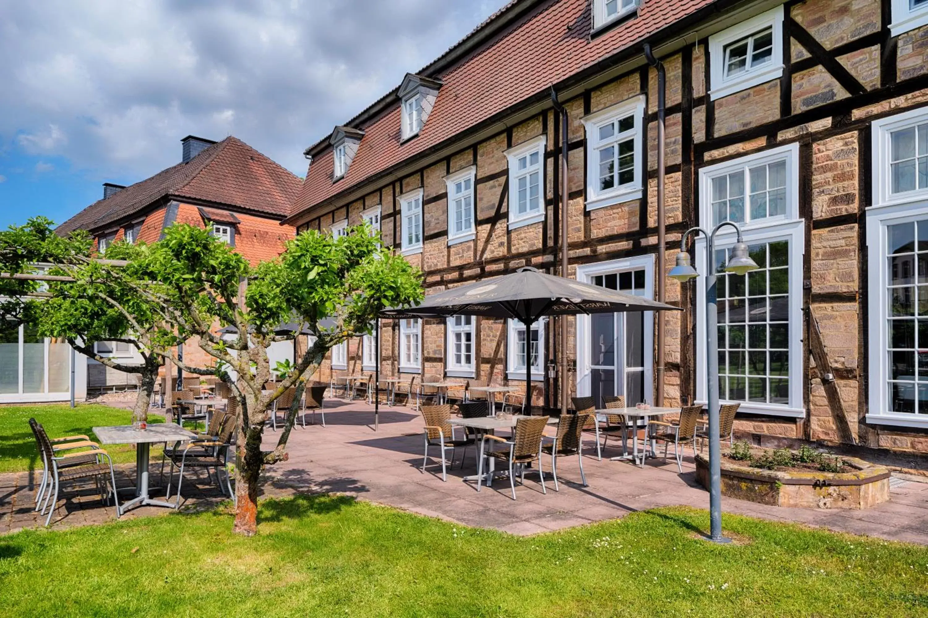 Patio, Property Building in Welcome Hotel Bad Arolsen