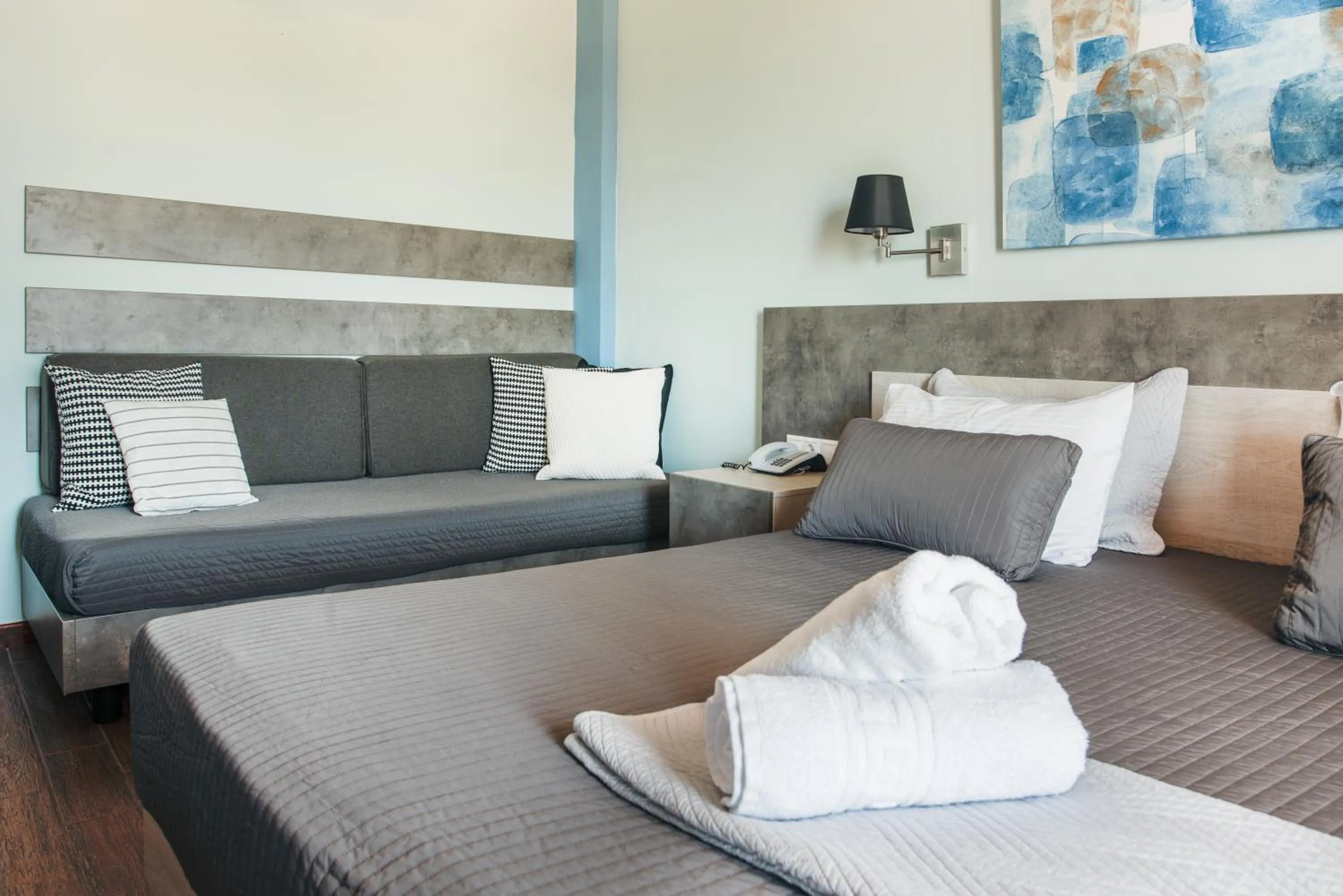 Property building, Bed in Myrto Hotel