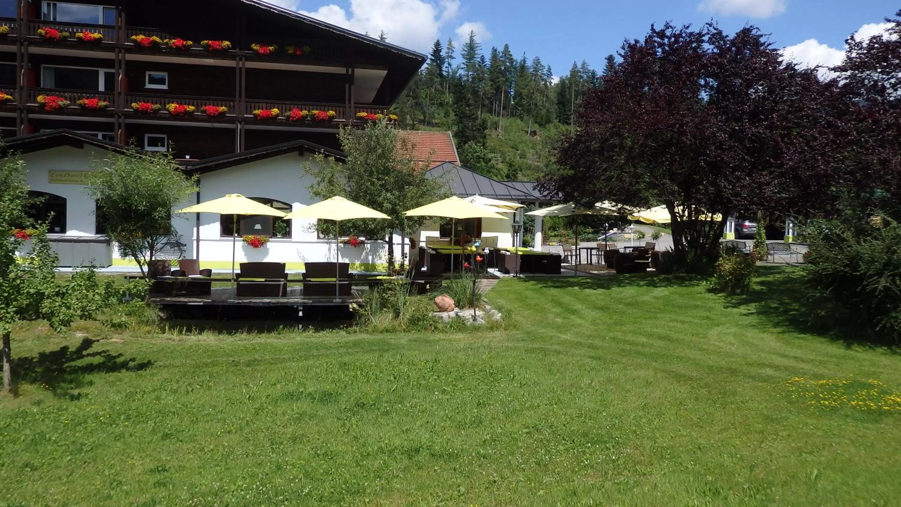 Balcony/Terrace in Landhotel GrünWies -Bonsai-Wellness Garni