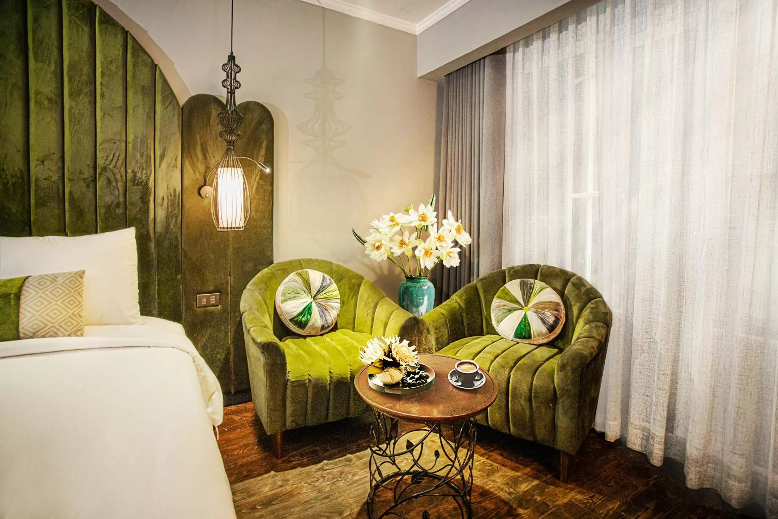 Decorative detail, Bed in Hanoi Center Silk Hotel & Travel