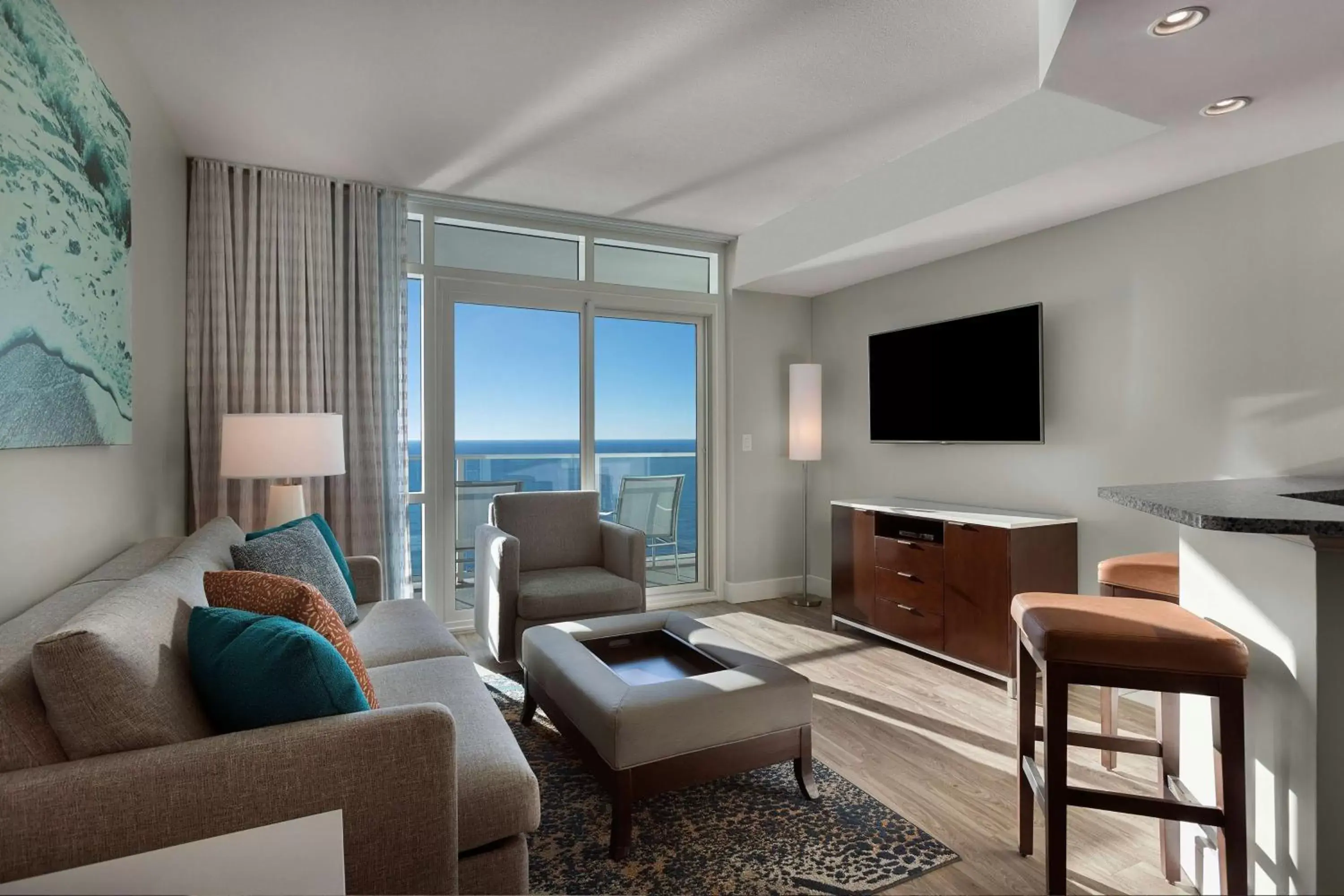 Living room, Seating Area in Hilton Grand Vacations Club Ocean 22 Myrtle Beach