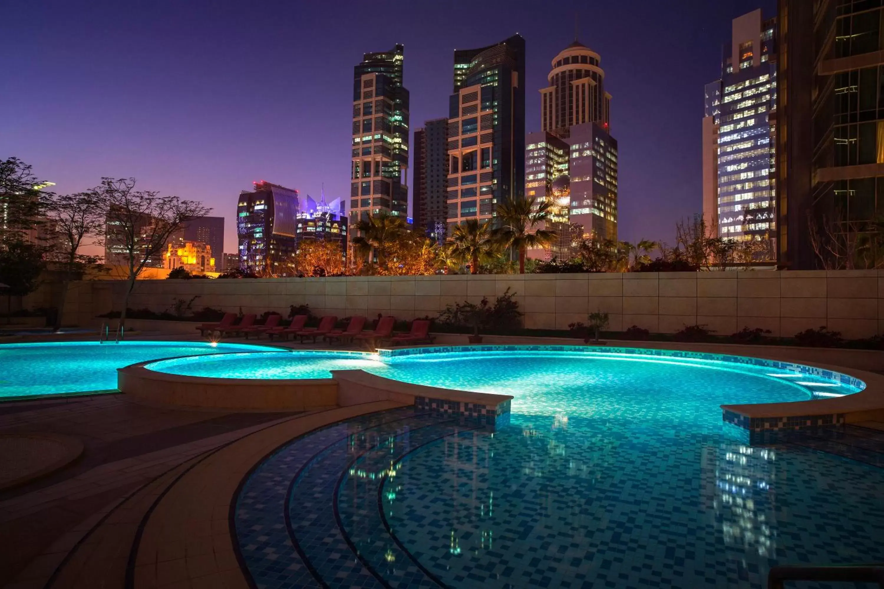 Night, Swimming Pool in City Centre Rotana Doha