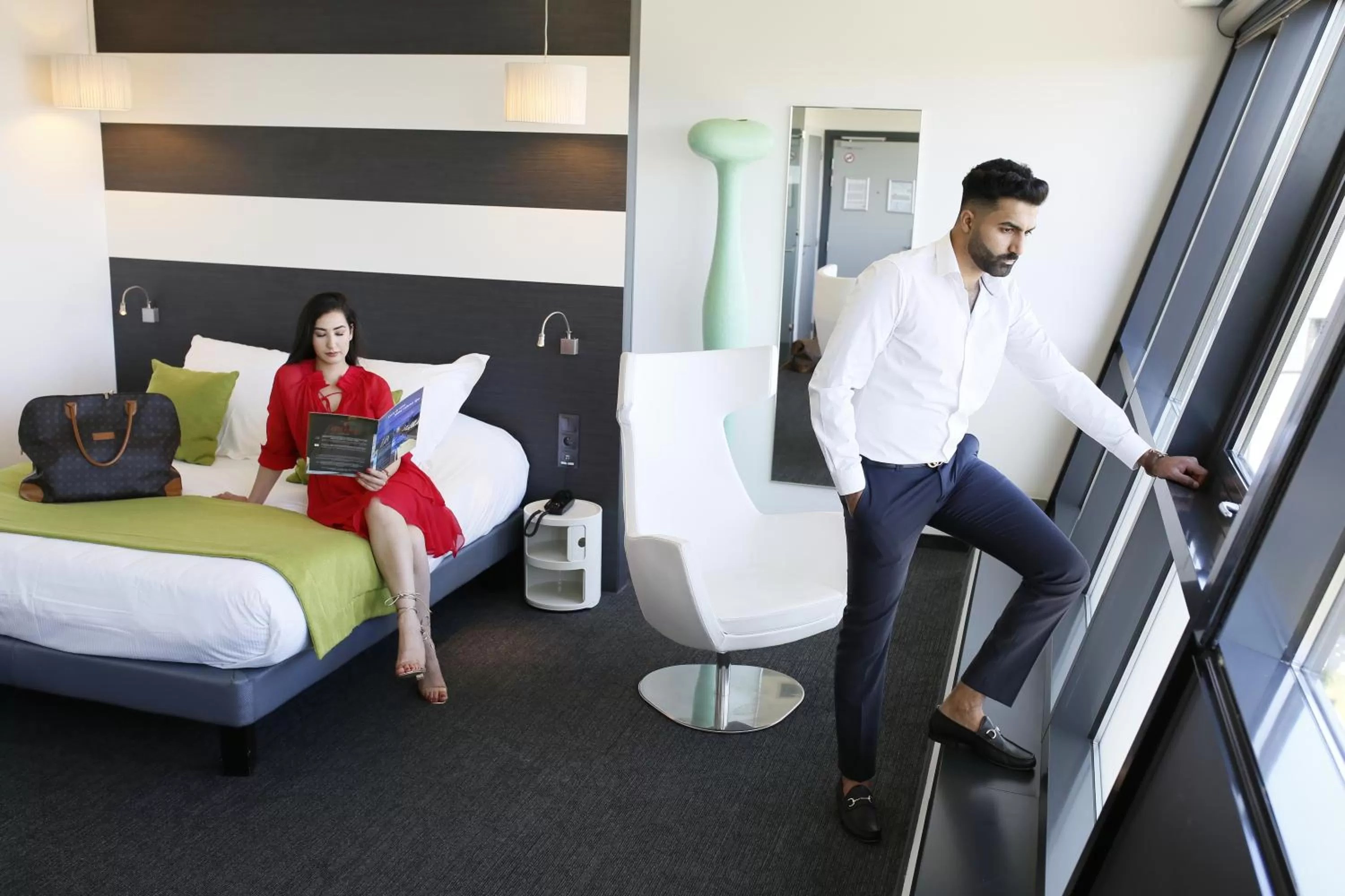 Bed in Hôtel Restaurant Athena Spa