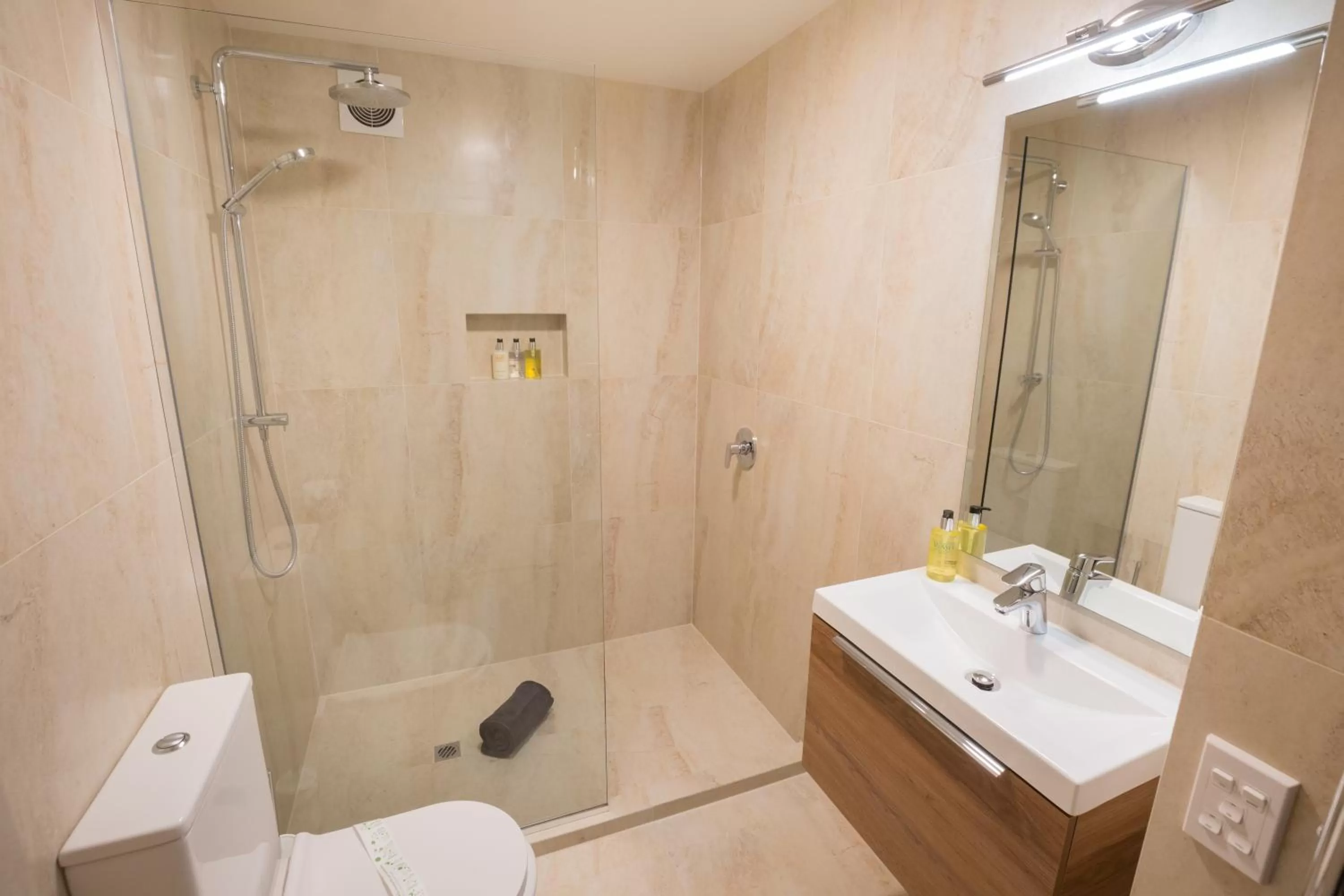 Shower in Lomond Lodge Motel & Apartments