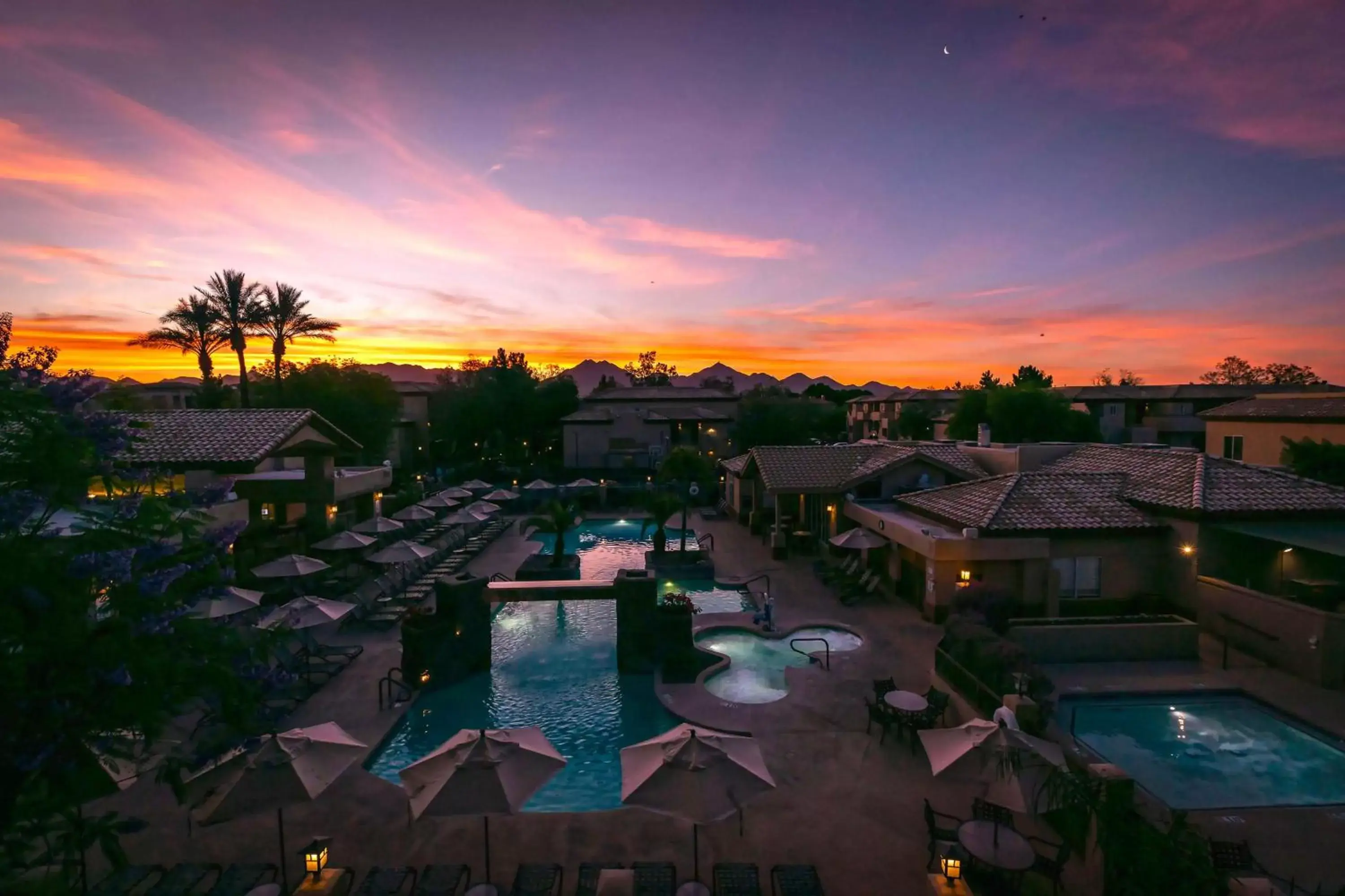 Pool view, Sunrise/Sunset in Hilton Vacation Club Scottsdale Villa Mirage