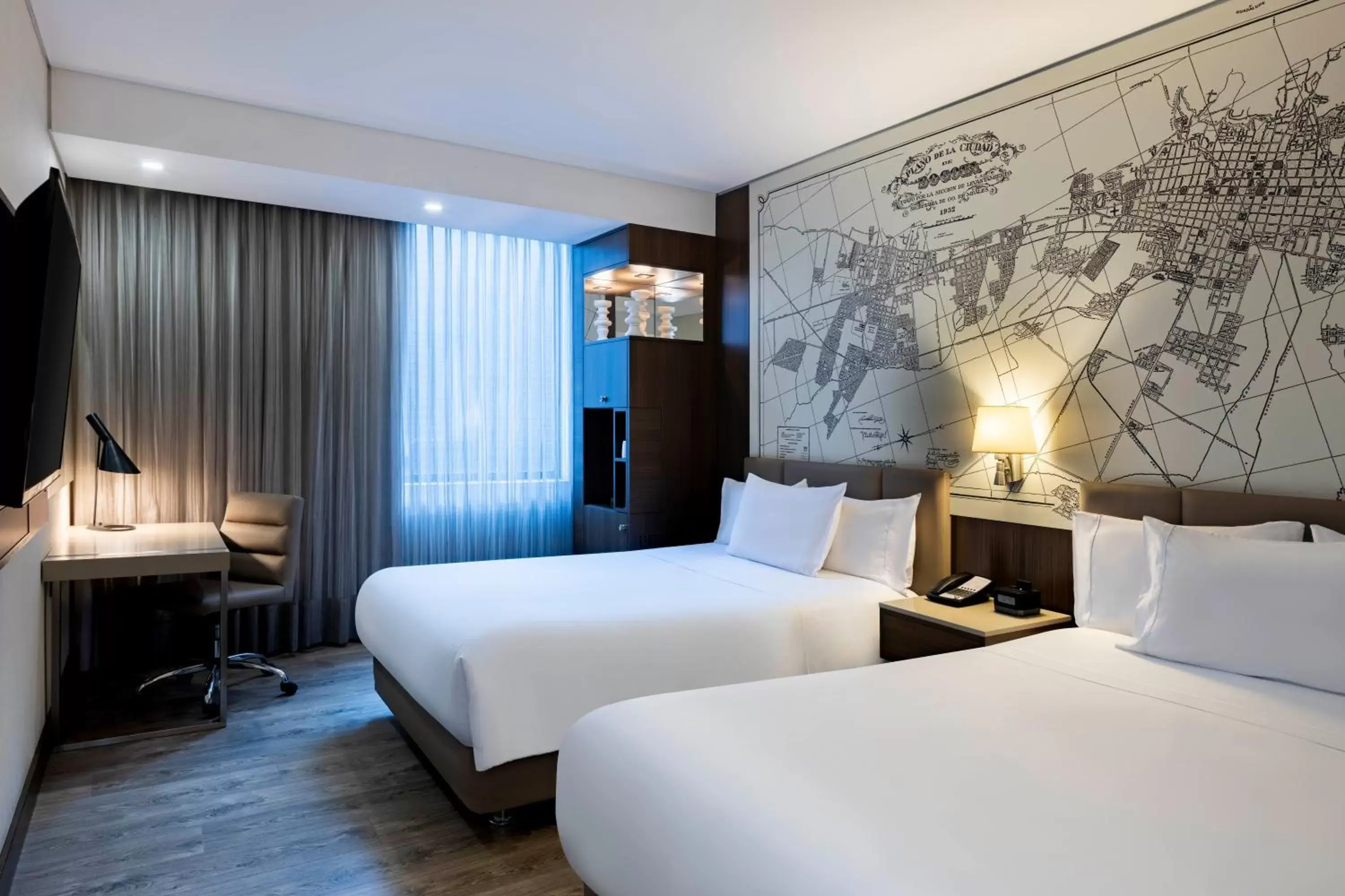 room service, Bed in Courtyard by Marriott Bogota Airport