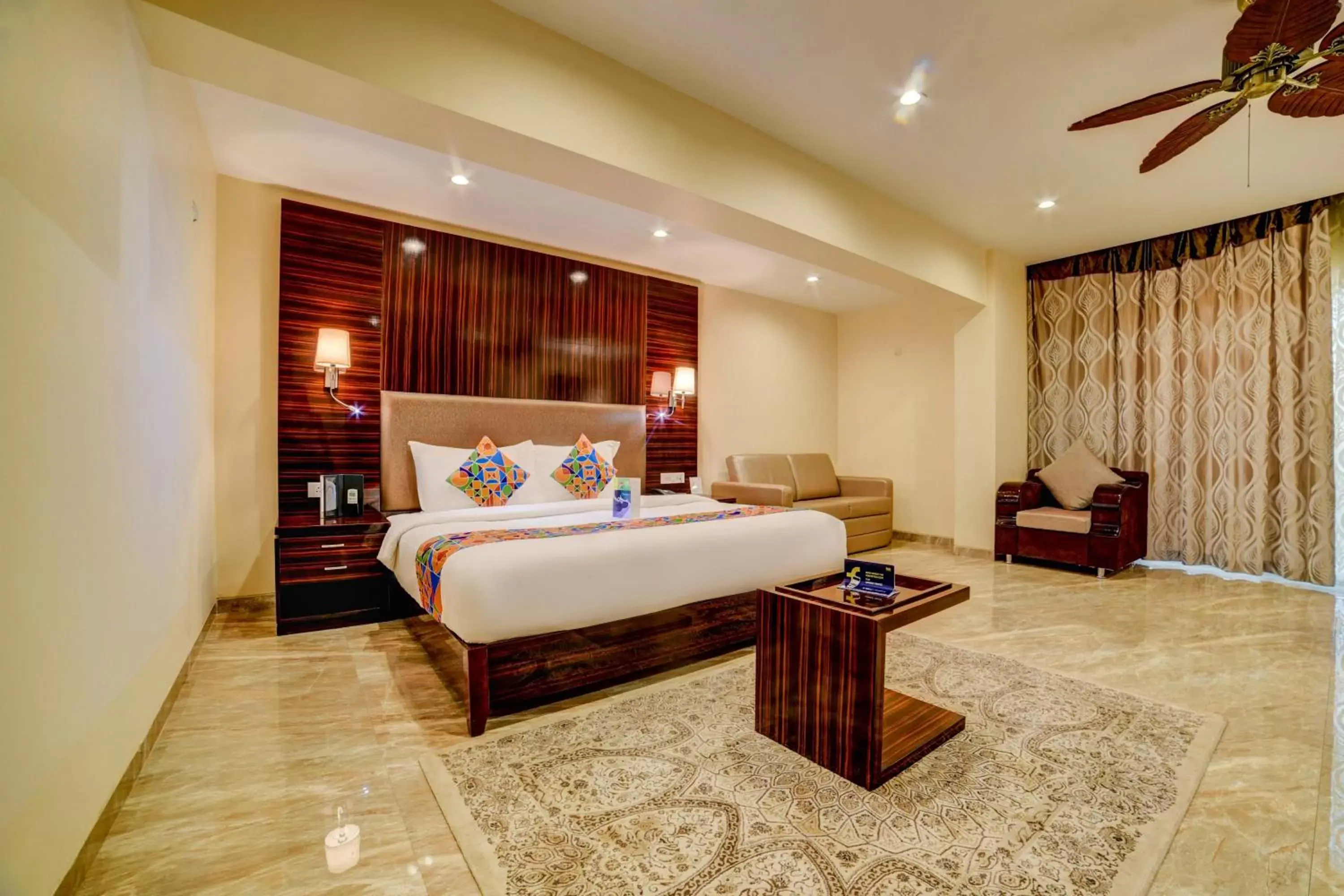 Bedroom, Bed in FabHotel Prime Sarala Crown With Pool, Calangute Beach