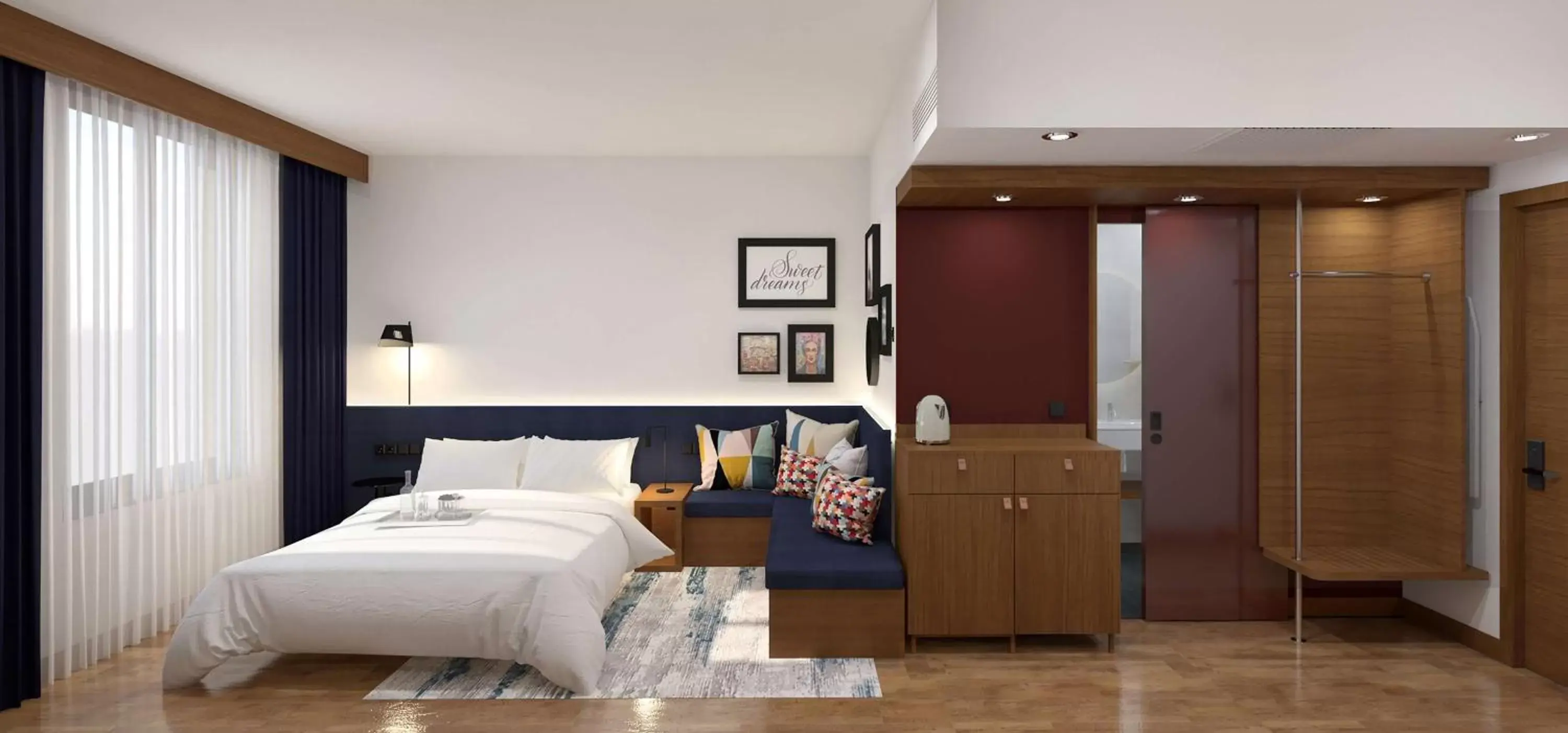 Living room, Bed in Hampton By Hilton Istanbul Airport, Arnavutkoy