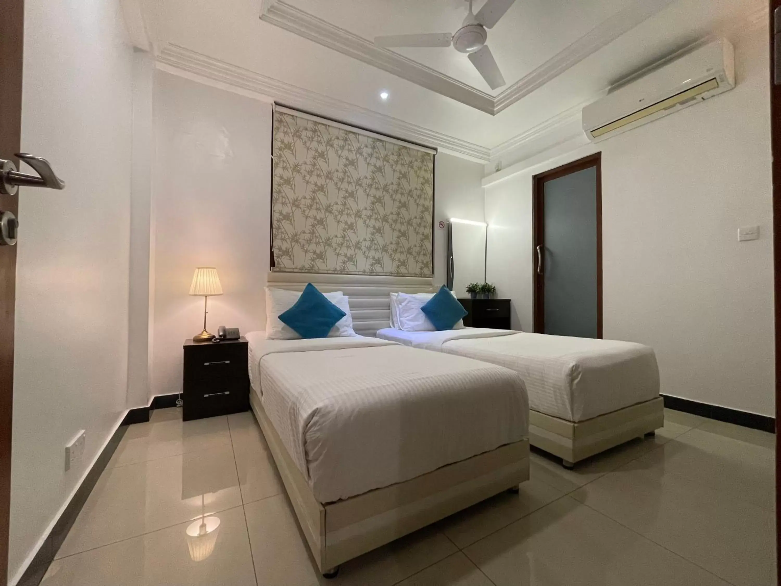 Bed in Huvan Beach Hotel at Hulhumale