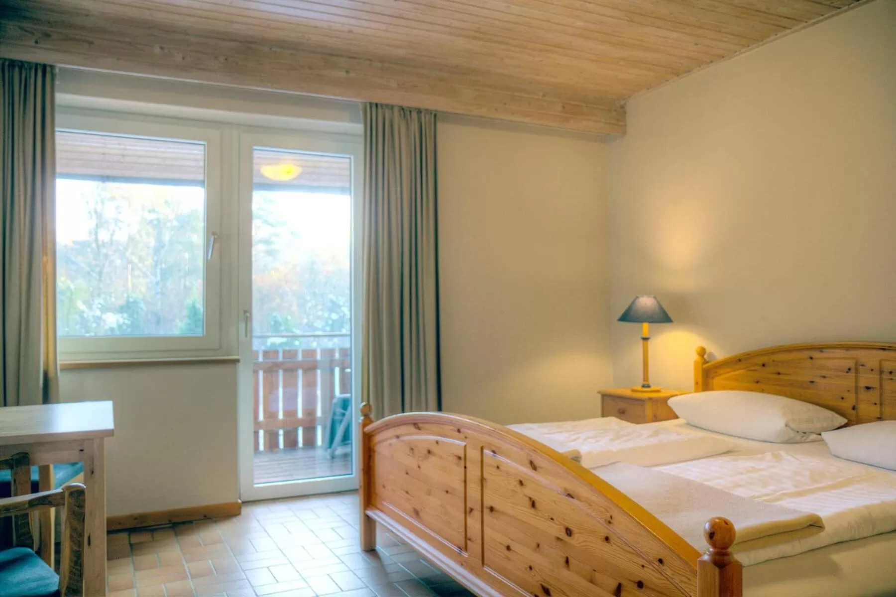 Bed in Biohotel Spöktal