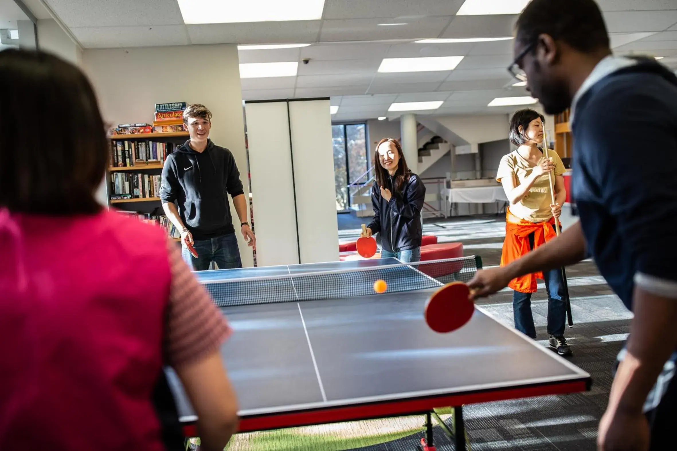 Communal lounge/ TV room, Table Tennis in YMCA Hostel