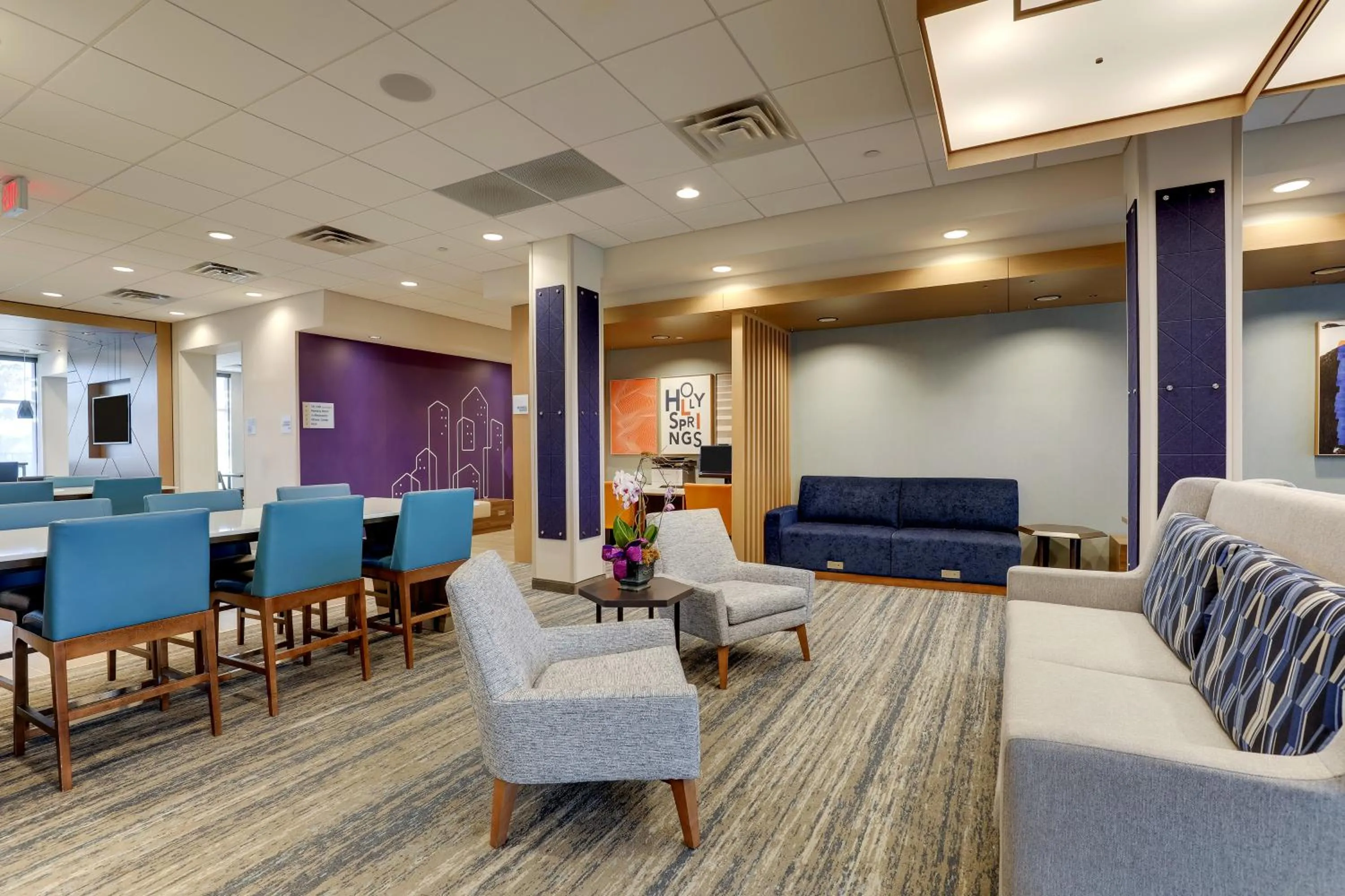 Communal lounge/ TV room in Holiday Inn Express Holly Springs - Raleigh Area by IHG