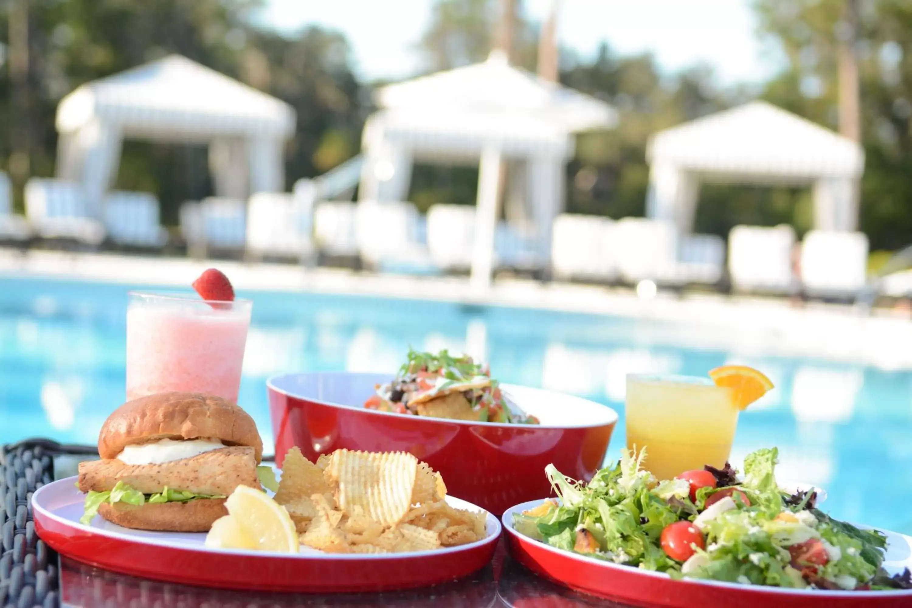 Food close-up, Swimming Pool in Montage Palmetto Bluff