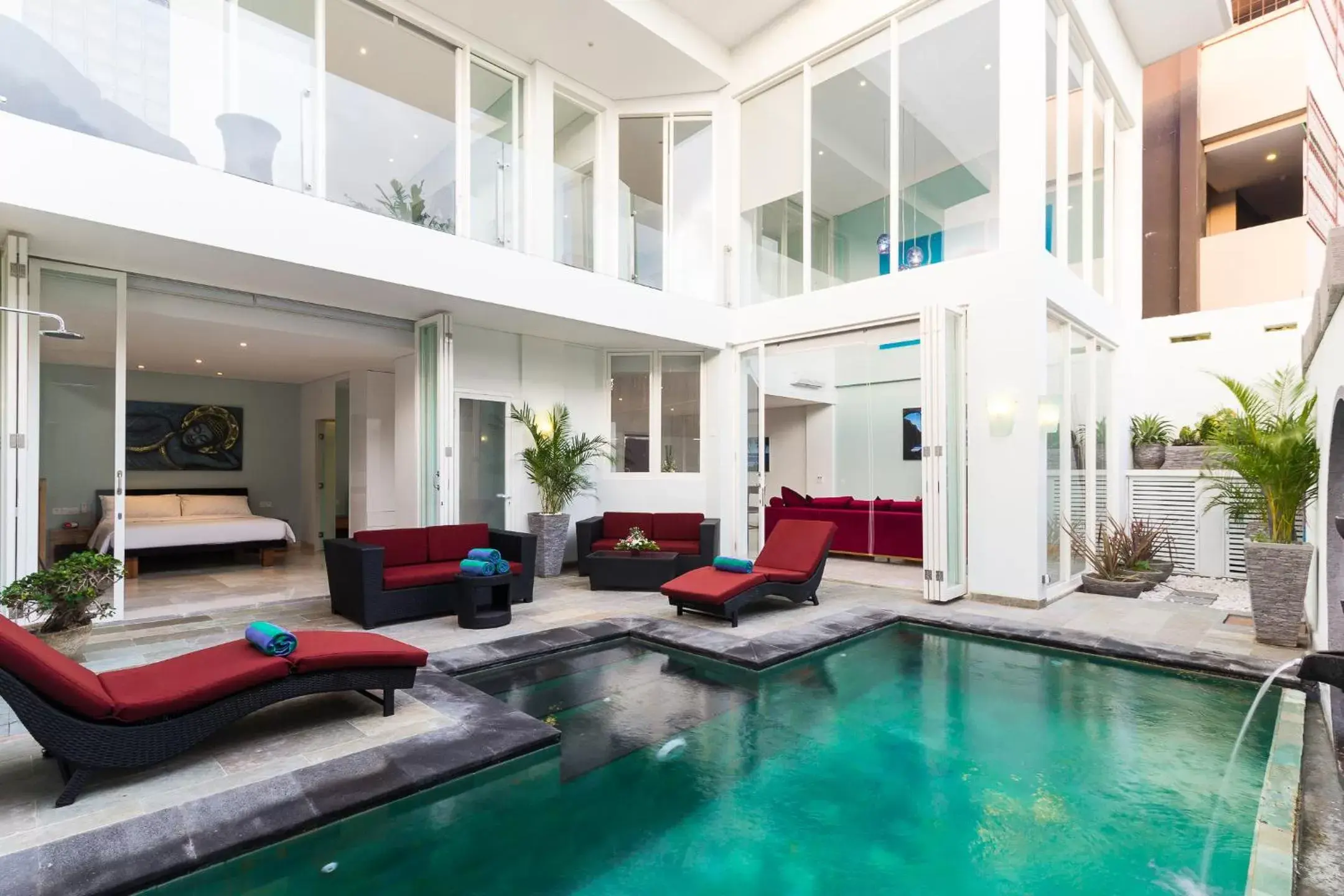 Balcony/Terrace, Swimming Pool in AQ-VA Hotel & Villas Seminyak