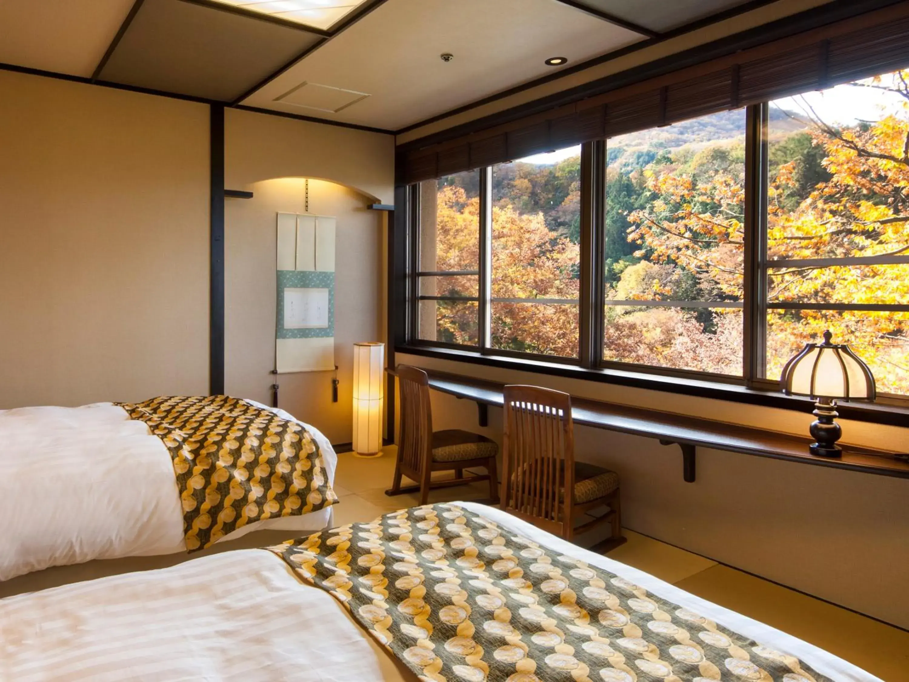View (from property/room), Bed in Kishigon Ryokan