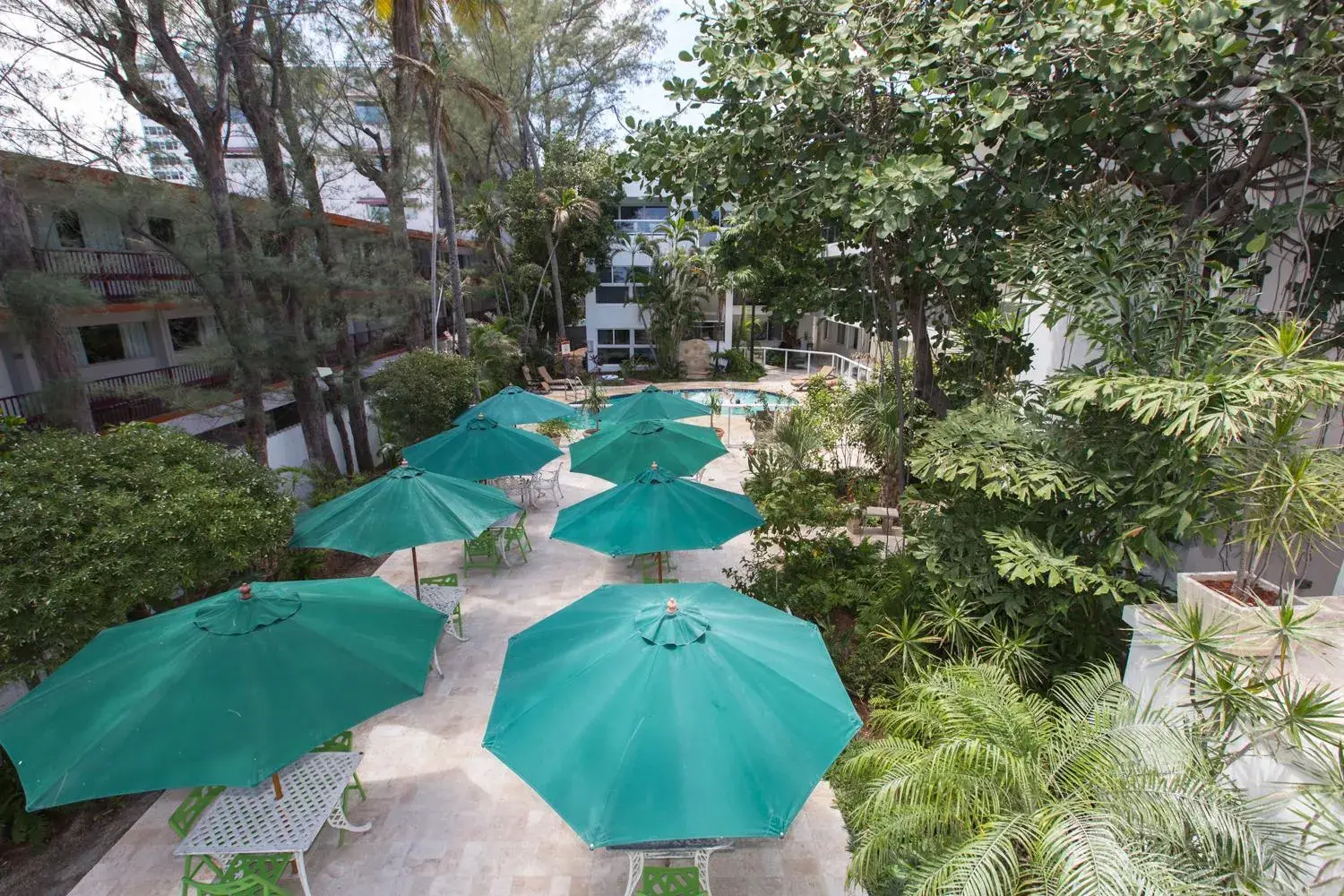 Patio, Pool View in Premiere Hotel