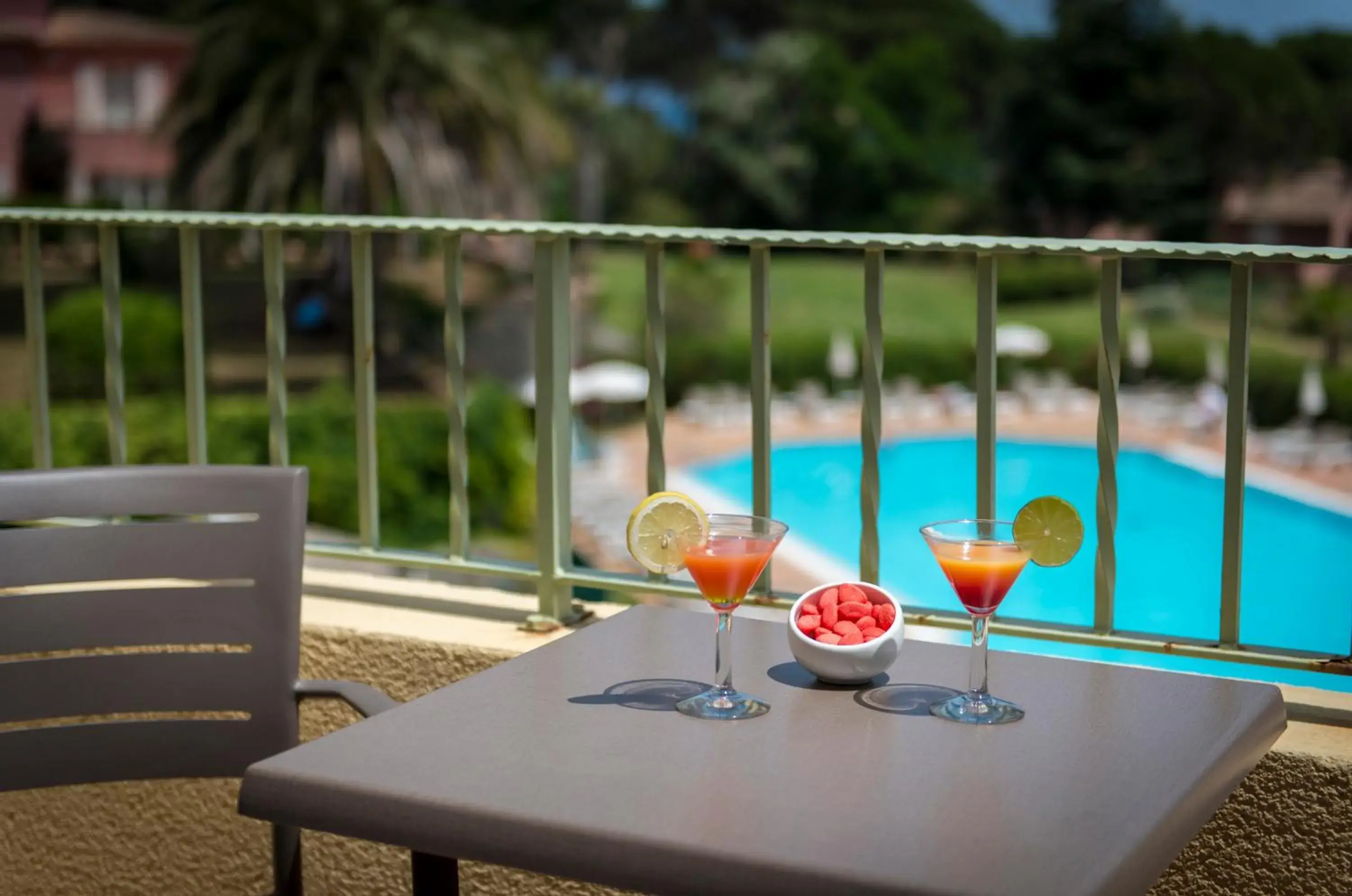 Balcony/Terrace, Swimming Pool in HÃ´tel Les Jardins De Sainte-Maxime
