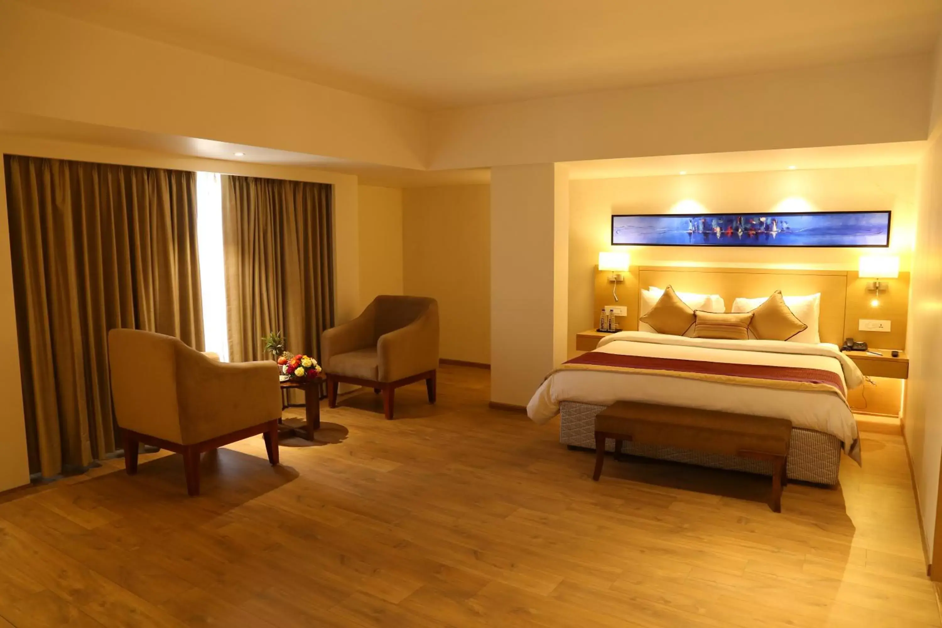 Bedroom, Bed in Sarovar Portico Rivera Ahmedabad