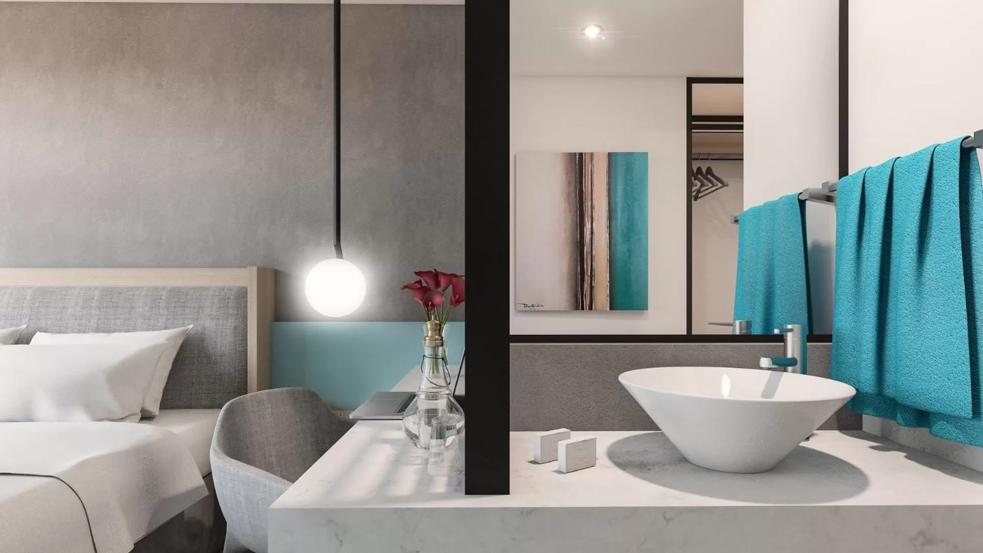 Bathroom, Bed in Hotel Avra by Smile hotels - Free Airport Shuttle