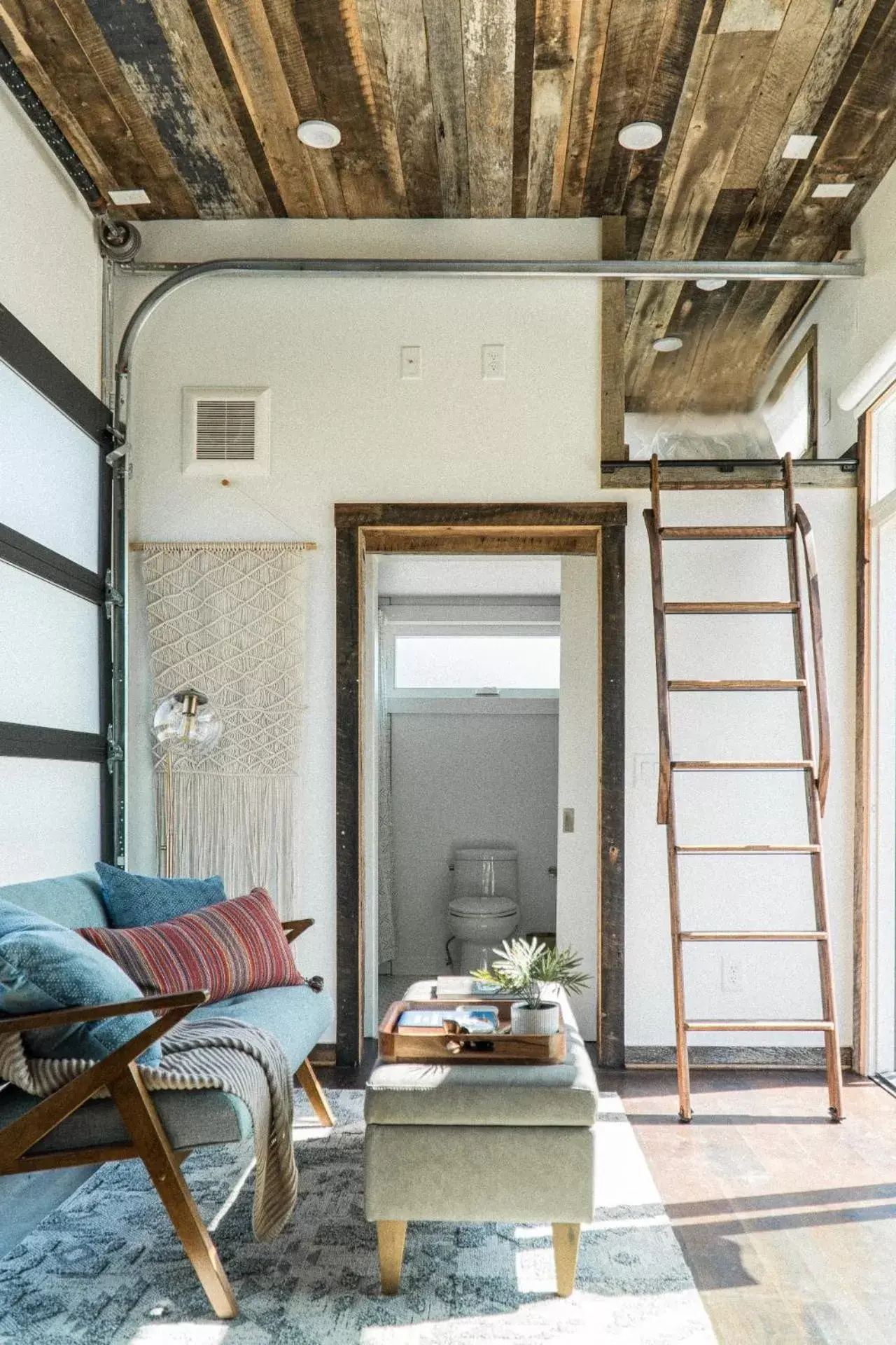 Living room in Ironwood Grove, Tiny House Hotel