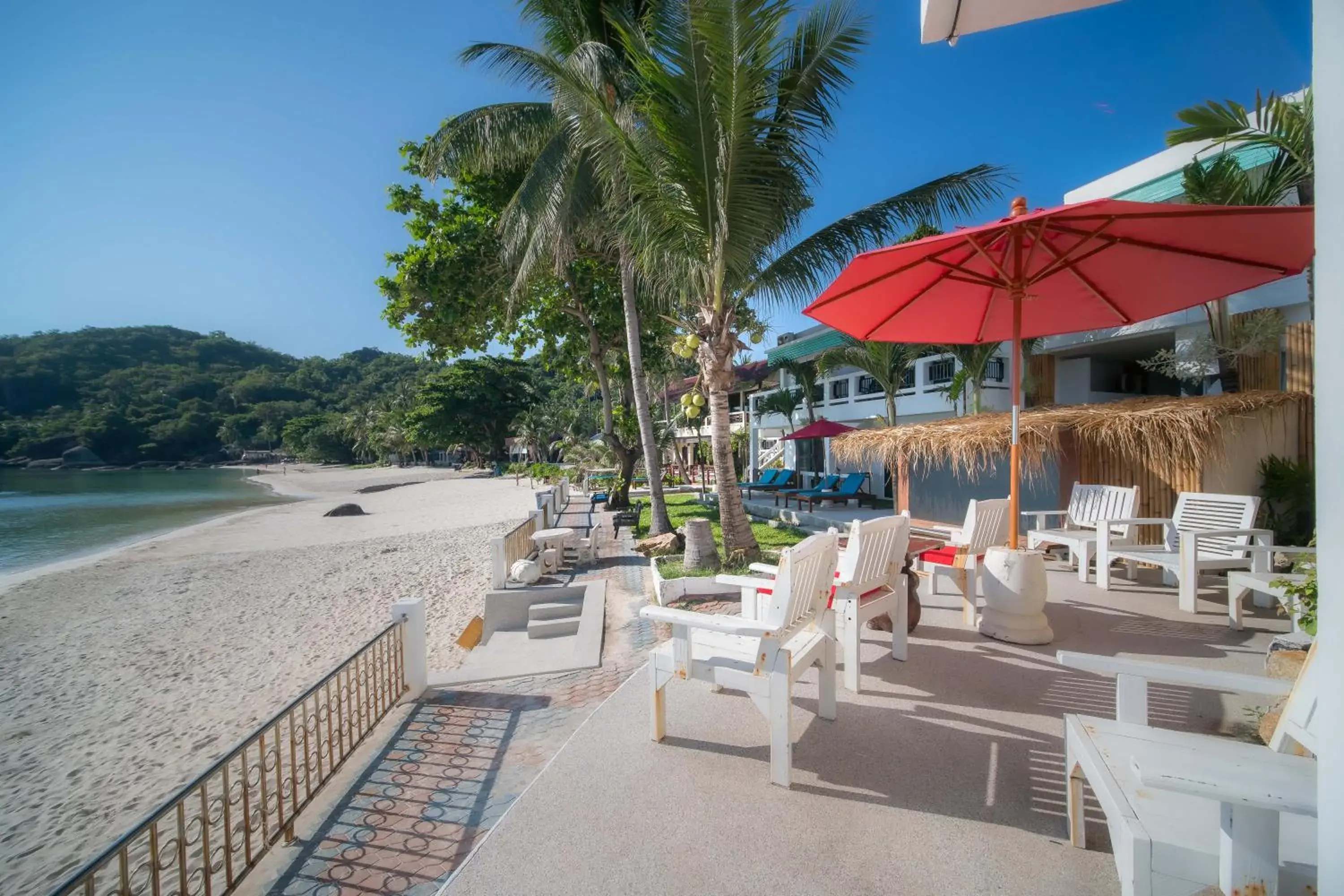 Patio, Beach in Crystal Bay Beach Resort