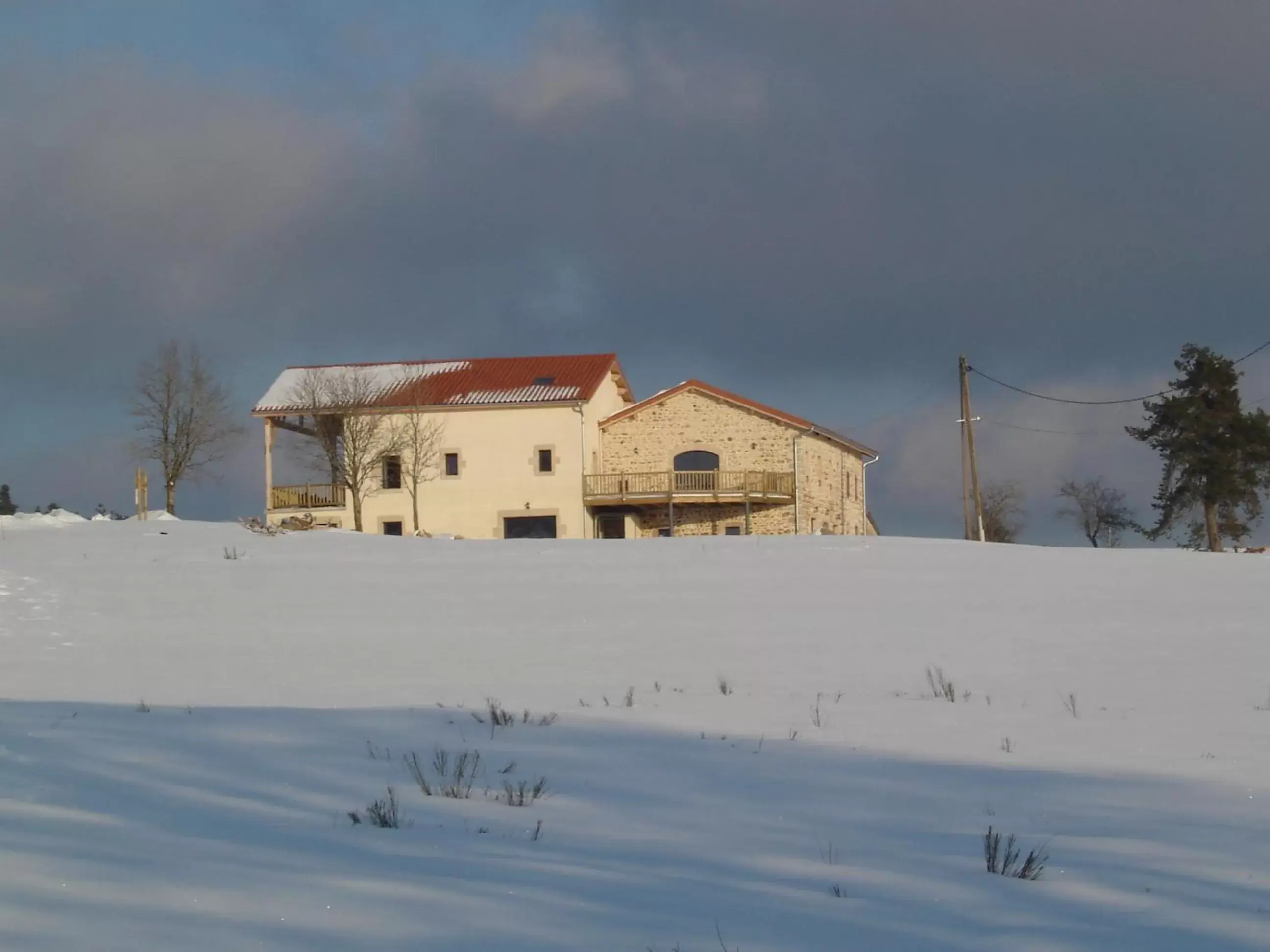 Property building, Winter in Auberge des Myrtilles