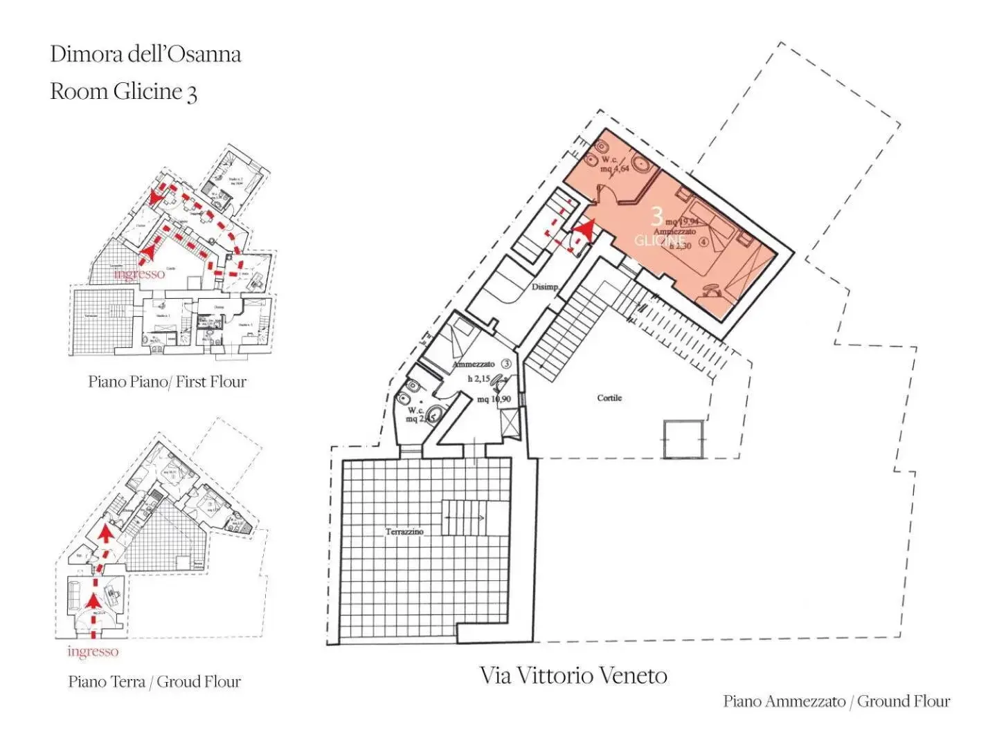 Floor Plan in Dimora Dell'Osanna Raro Villas Smart Rooms Collection