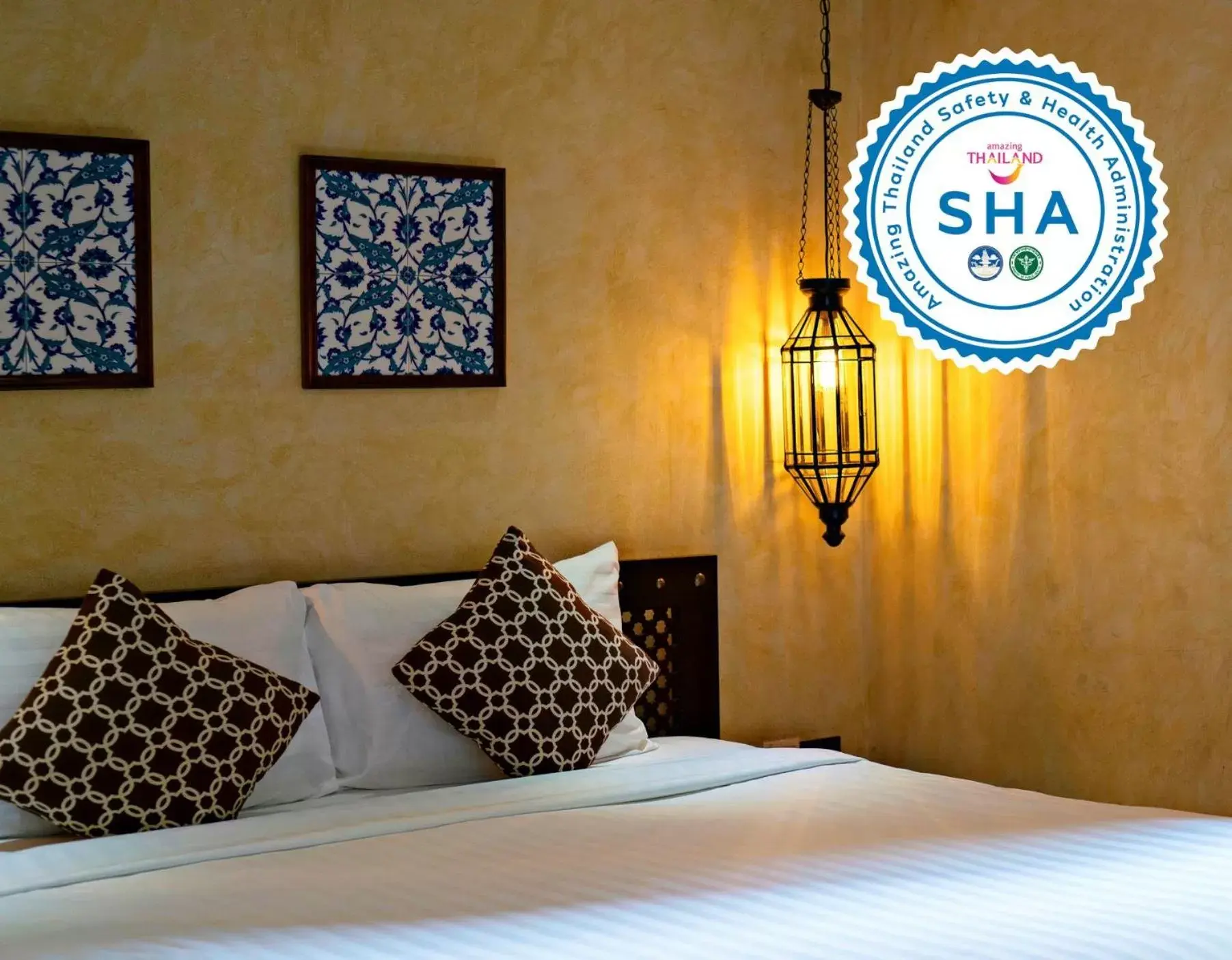 Decorative detail, Bed in Dewan Bangkok - SHA Certified