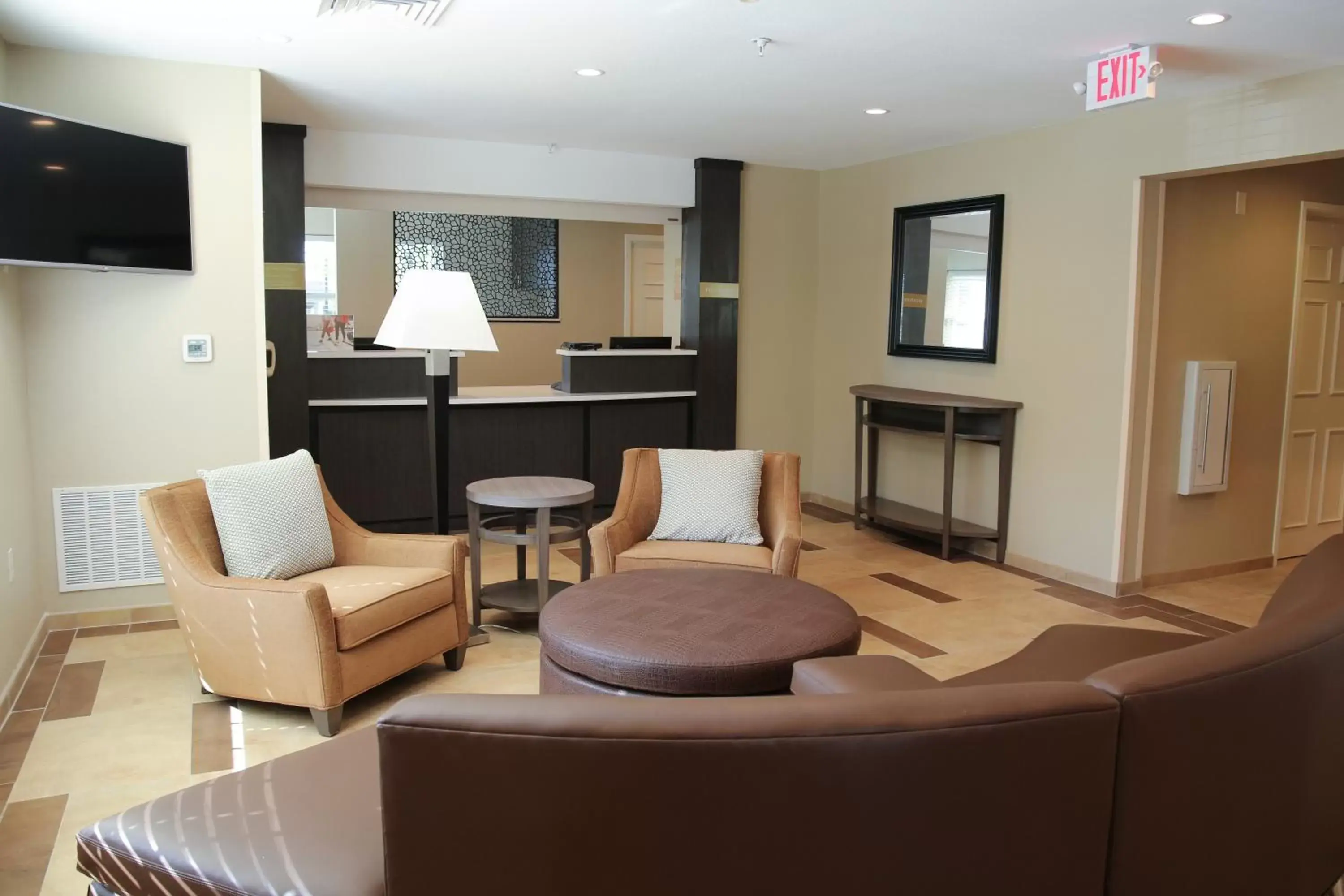 Property building, Seating Area in Candlewood Suites - Portland - Scarborough, an IHG Hotel