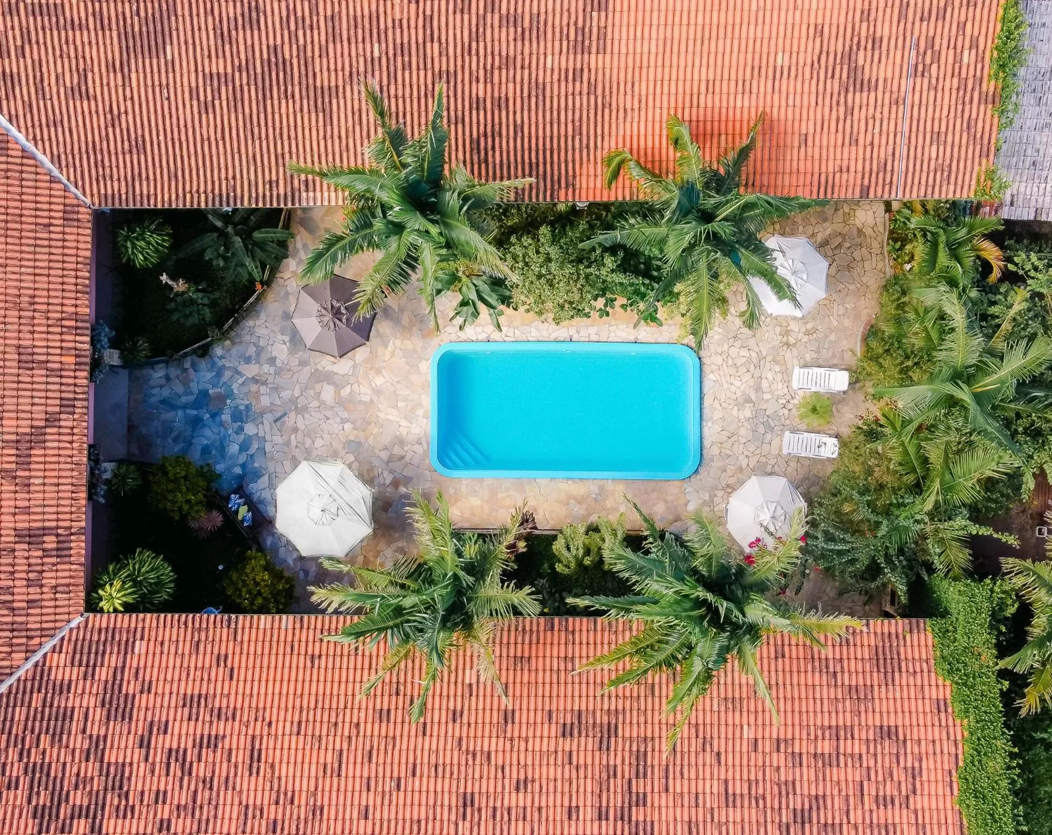Pool view in Pousada Chaday