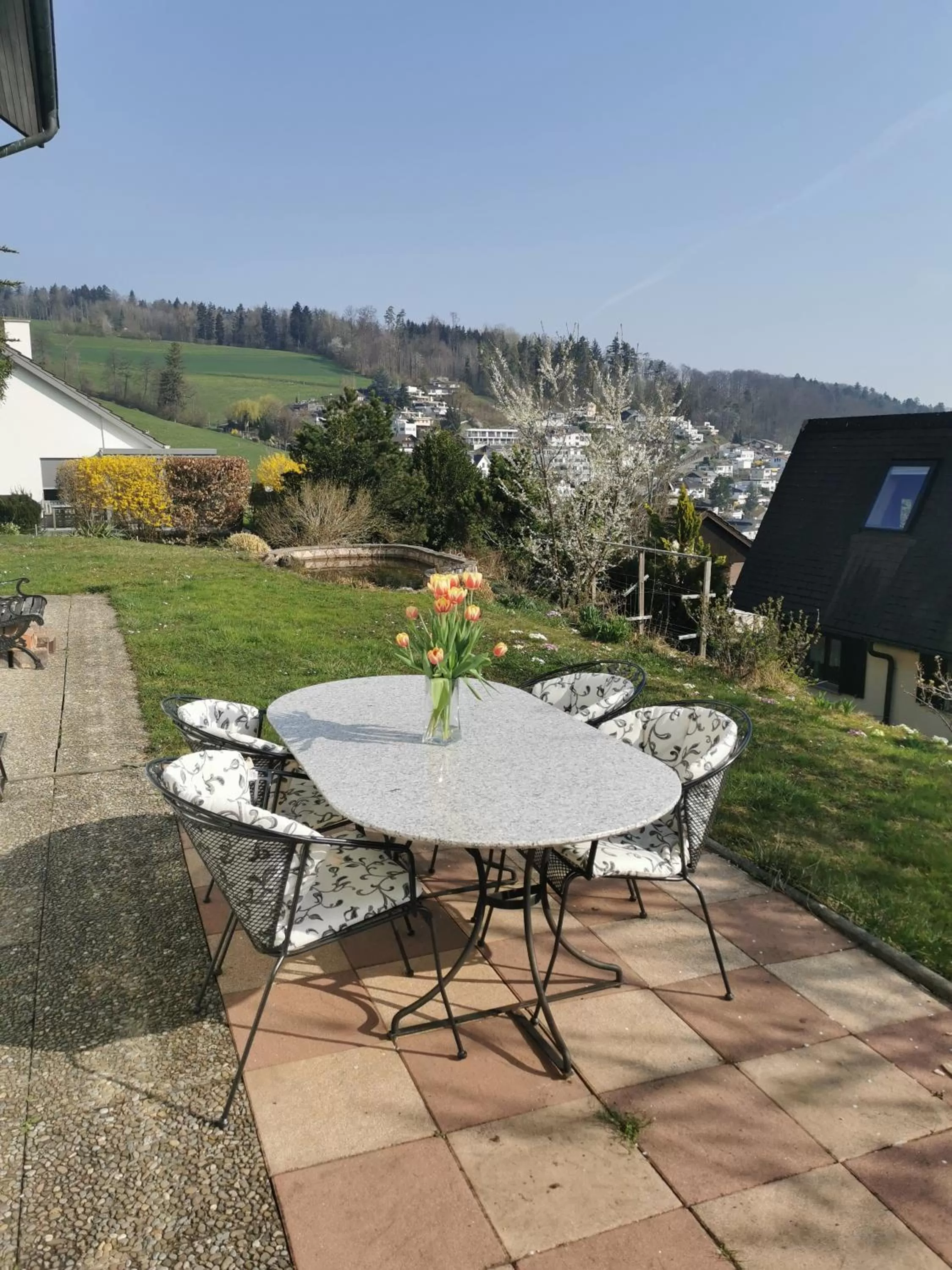 Garden in Ferienwohnung und B&B Chasa Janett
