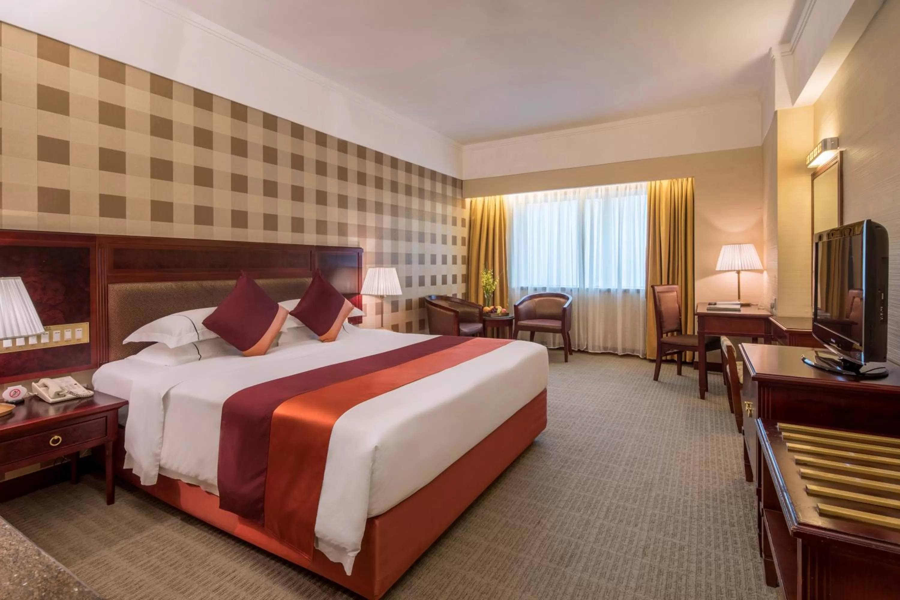 Decorative detail, Bed in Asia International Hotel Guangdong